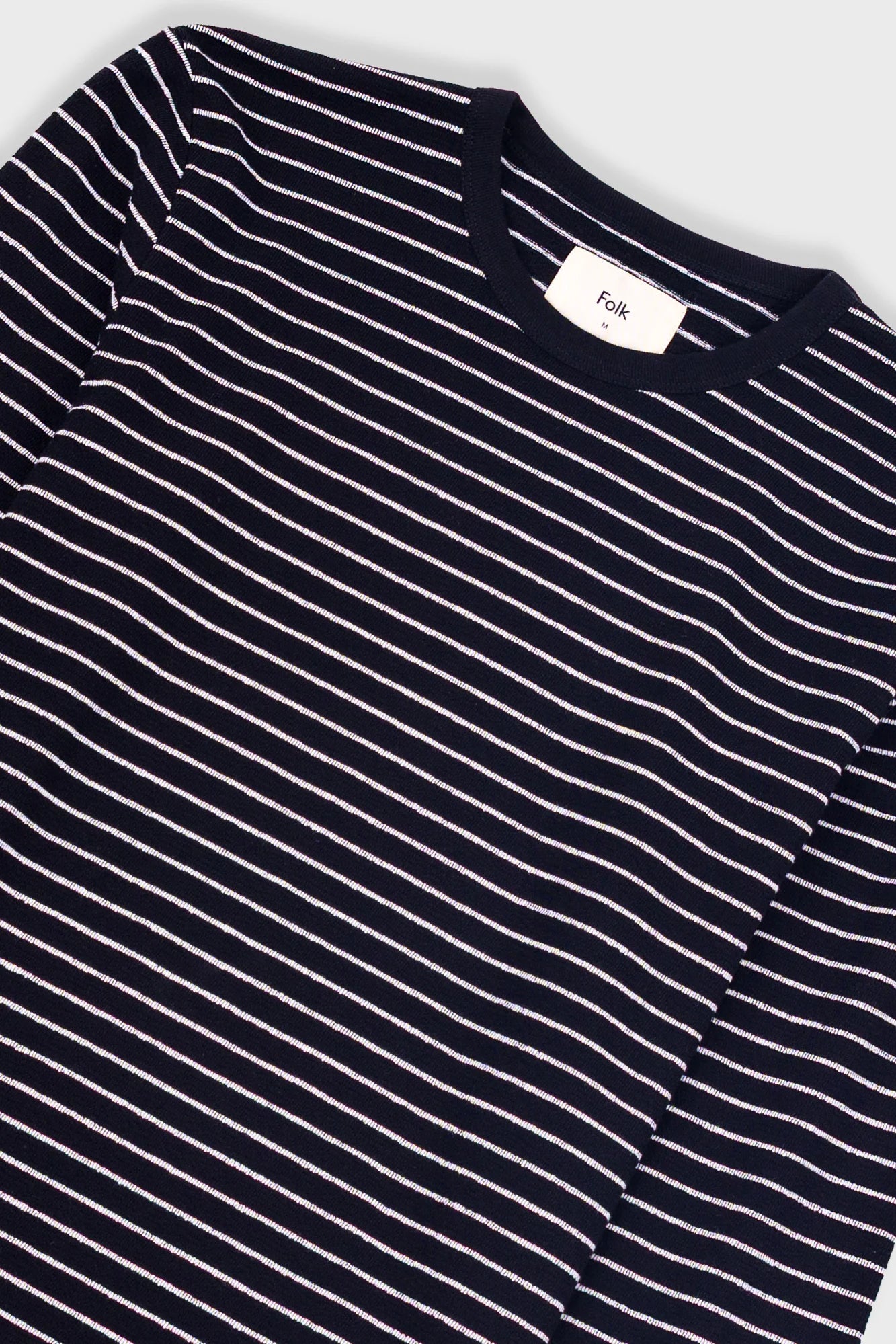 LONG SLEEVE TEXTURED TEE - BLACK/ECRU