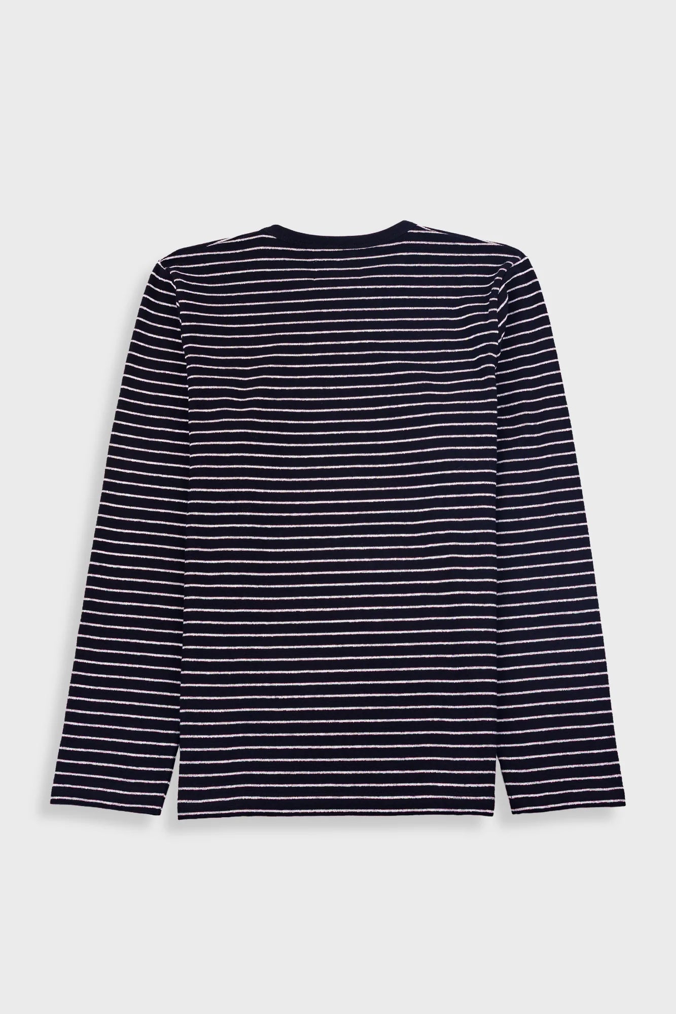 LONG SLEEVE TEXTURED TEE - BLACK/ECRU