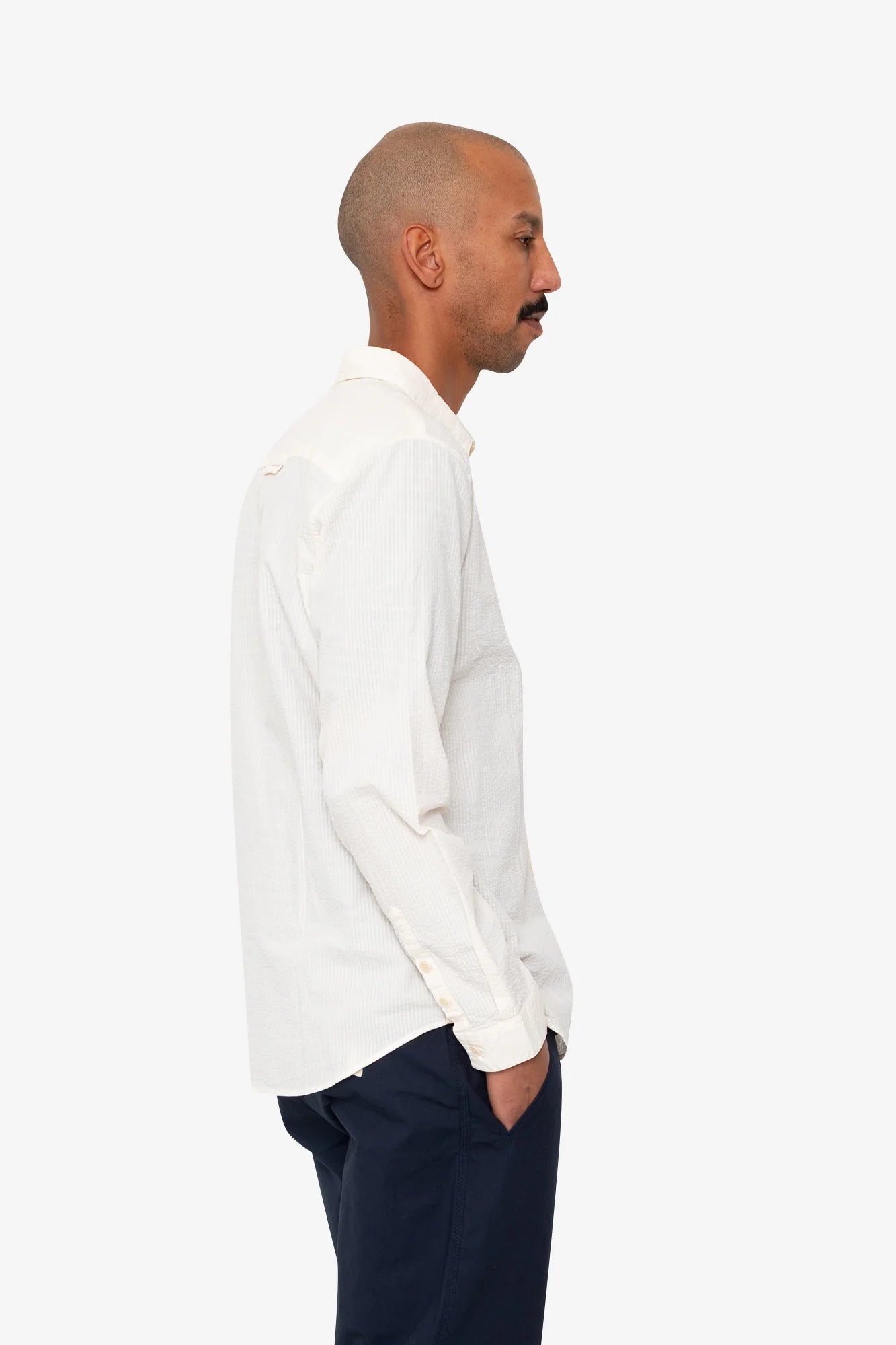 RELAXED FIT SHIRT - ECRU SEERSUCKER