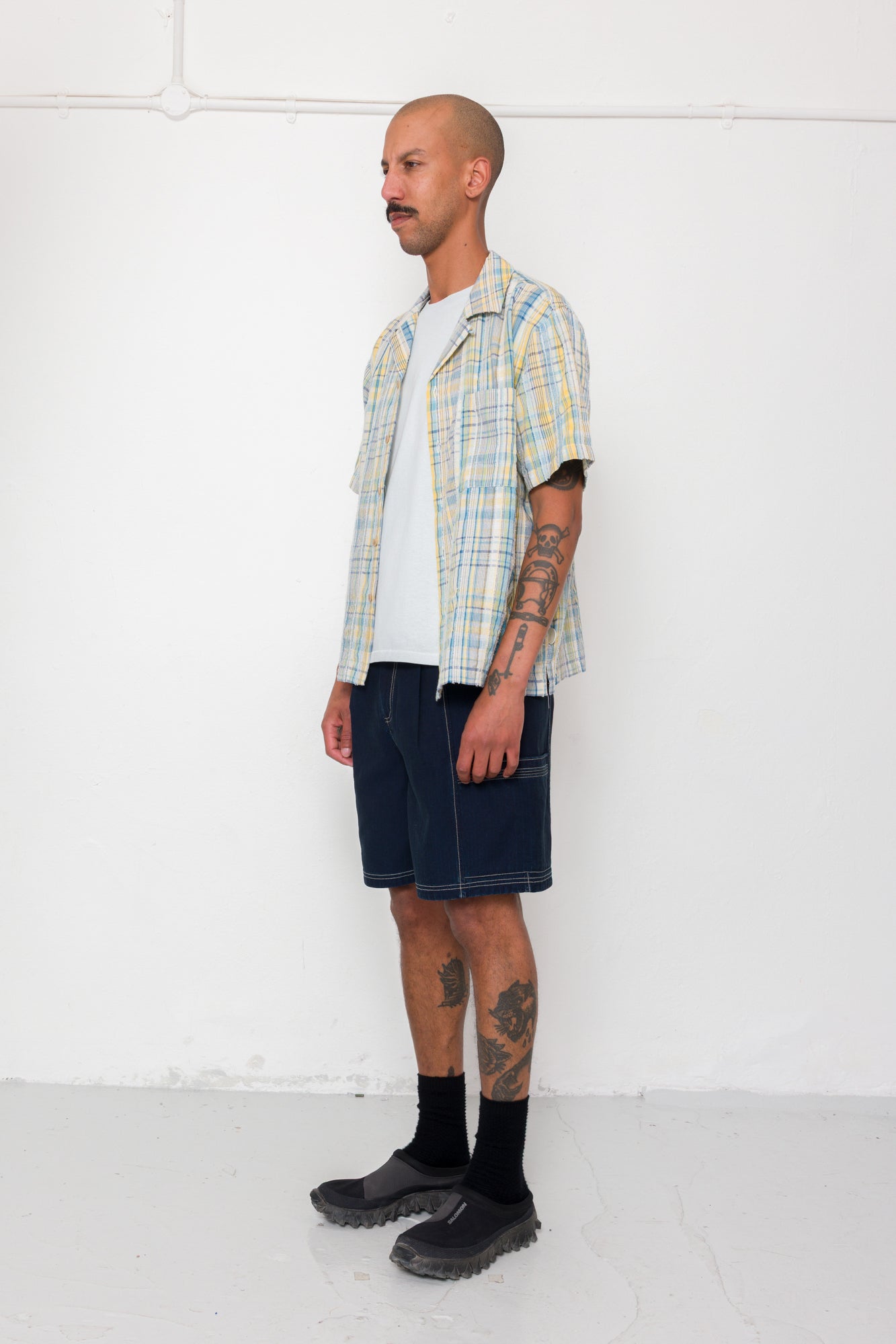 GABE SHIRT - YELLOW BLUE CUT CHECK