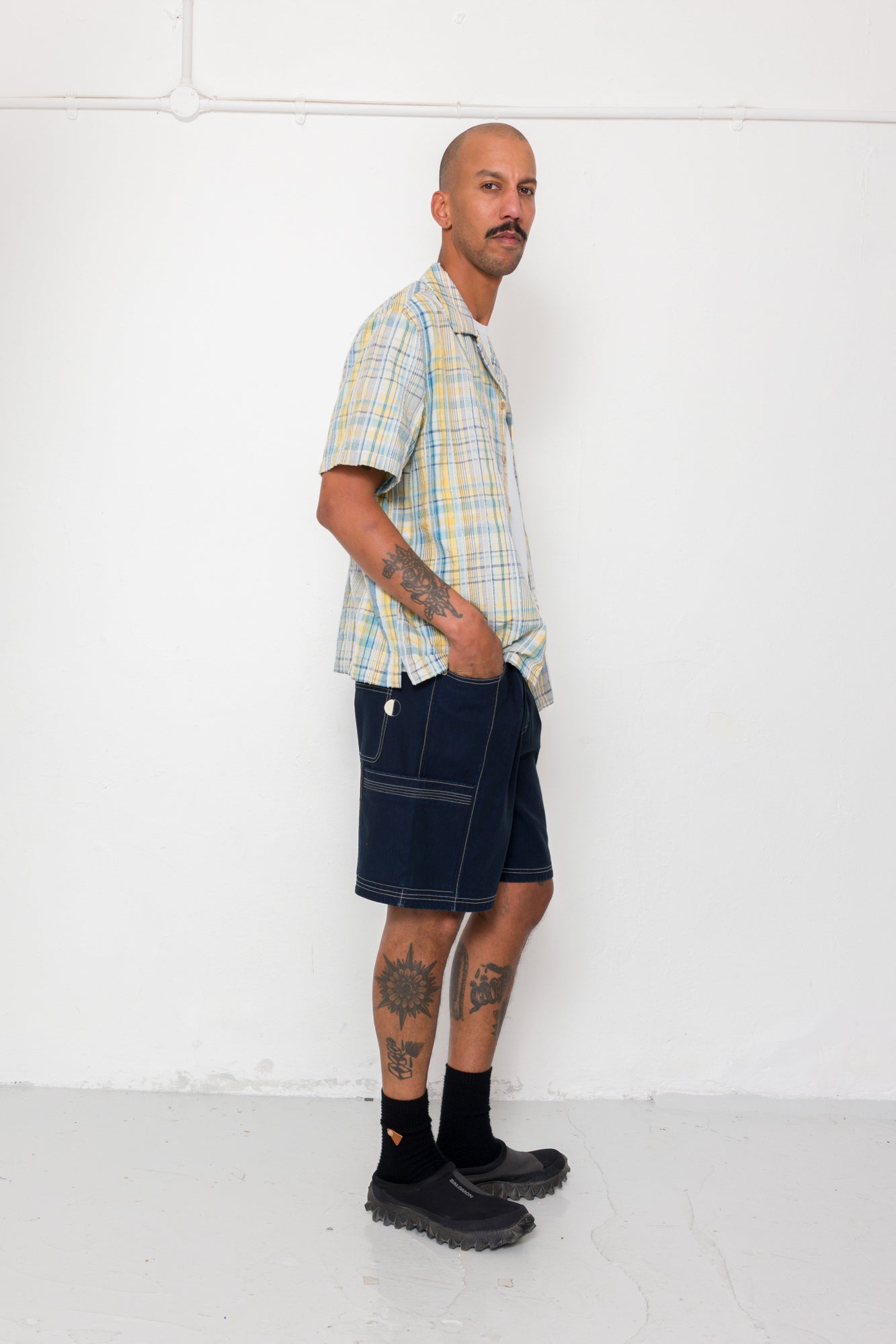 GABE SHIRT - YELLOW BLUE CUT CHECK