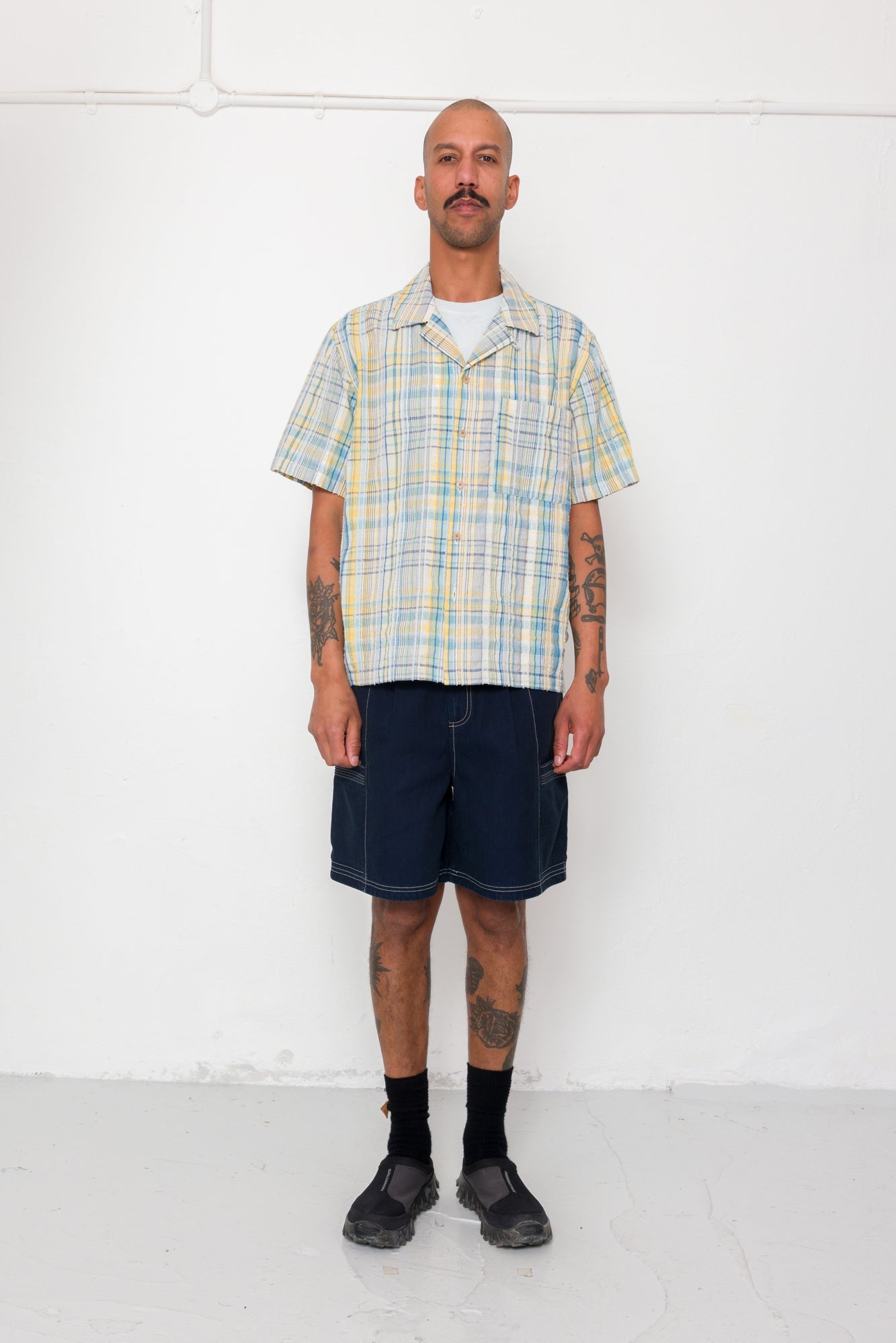 GABE SHIRT - YELLOW BLUE CUT CHECK