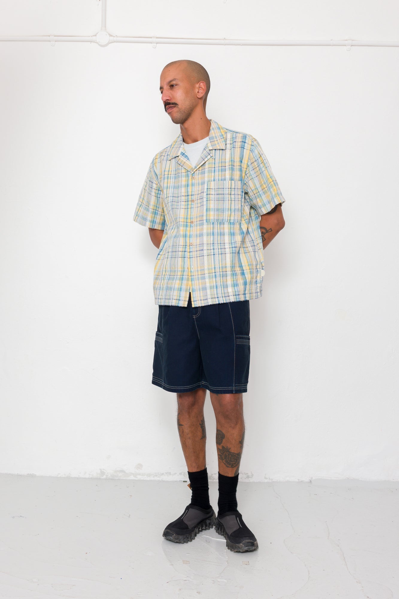 GABE SHIRT - YELLOW BLUE CUT CHECK