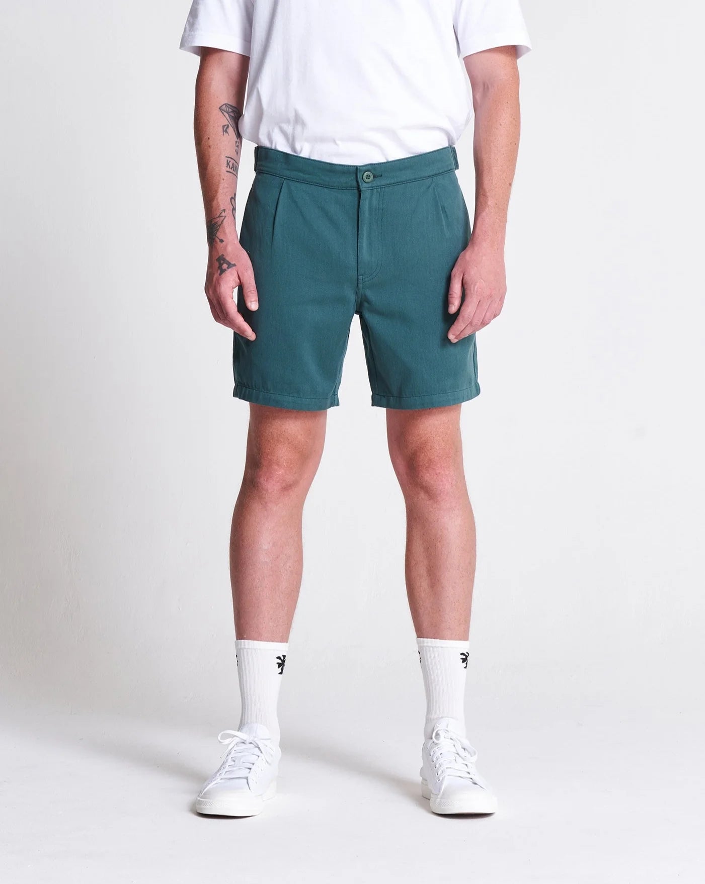 RELAXED COTTON SHORT - SILVER PINE