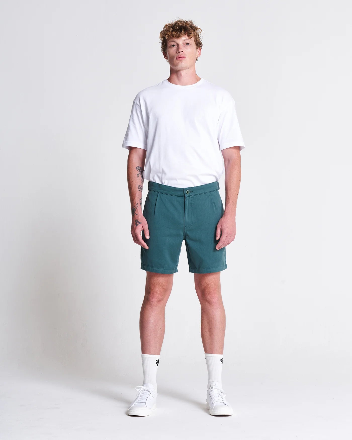RELAXED COTTON SHORT - SILVER PINE