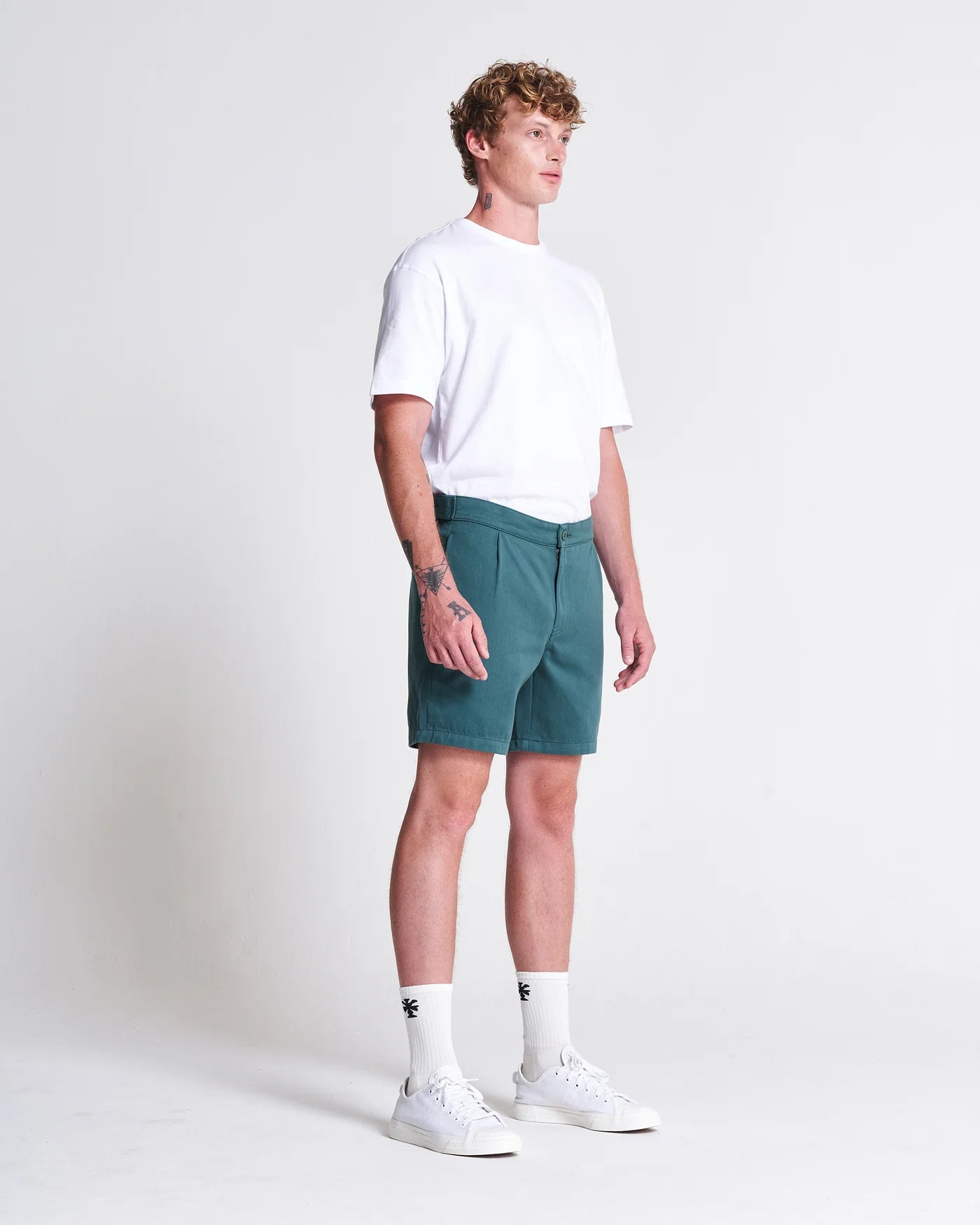 RELAXED COTTON SHORT - SILVER PINE