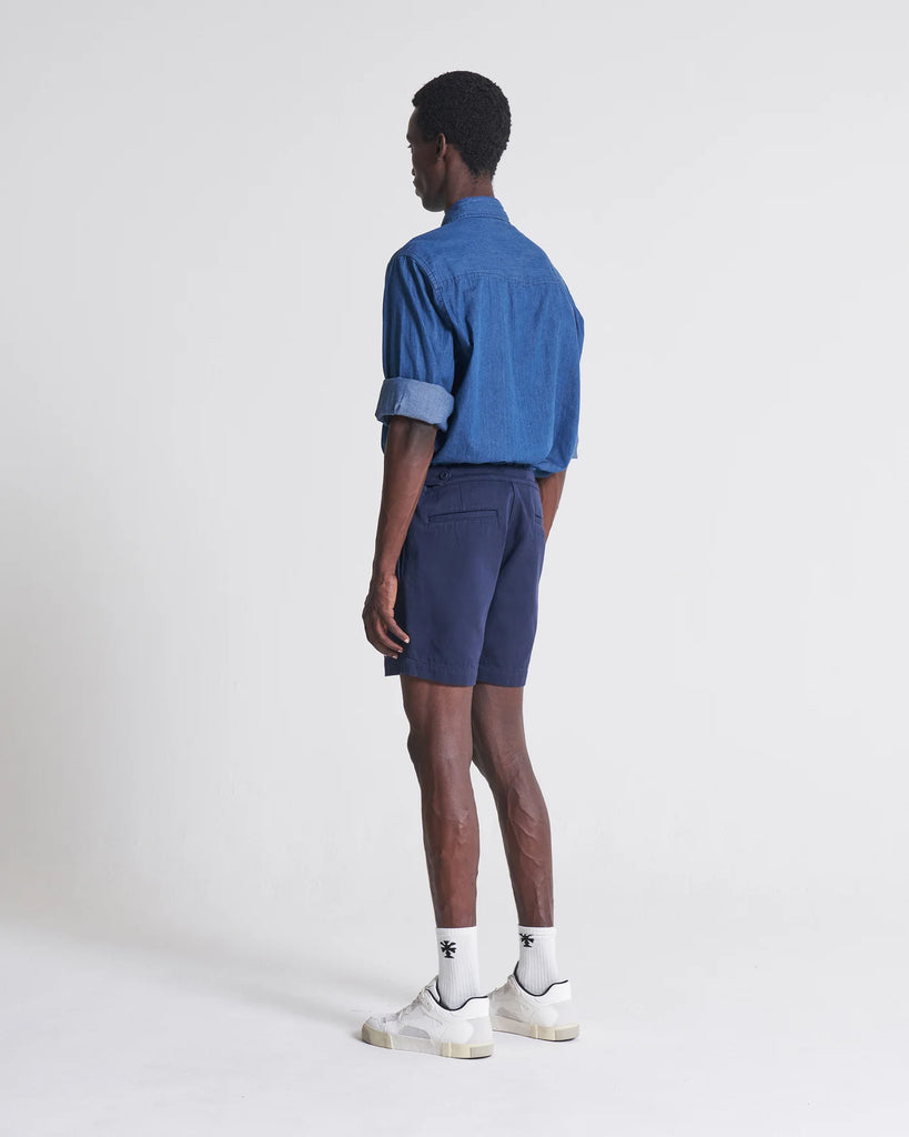 RELAXED COTTON SHORT - NAVY