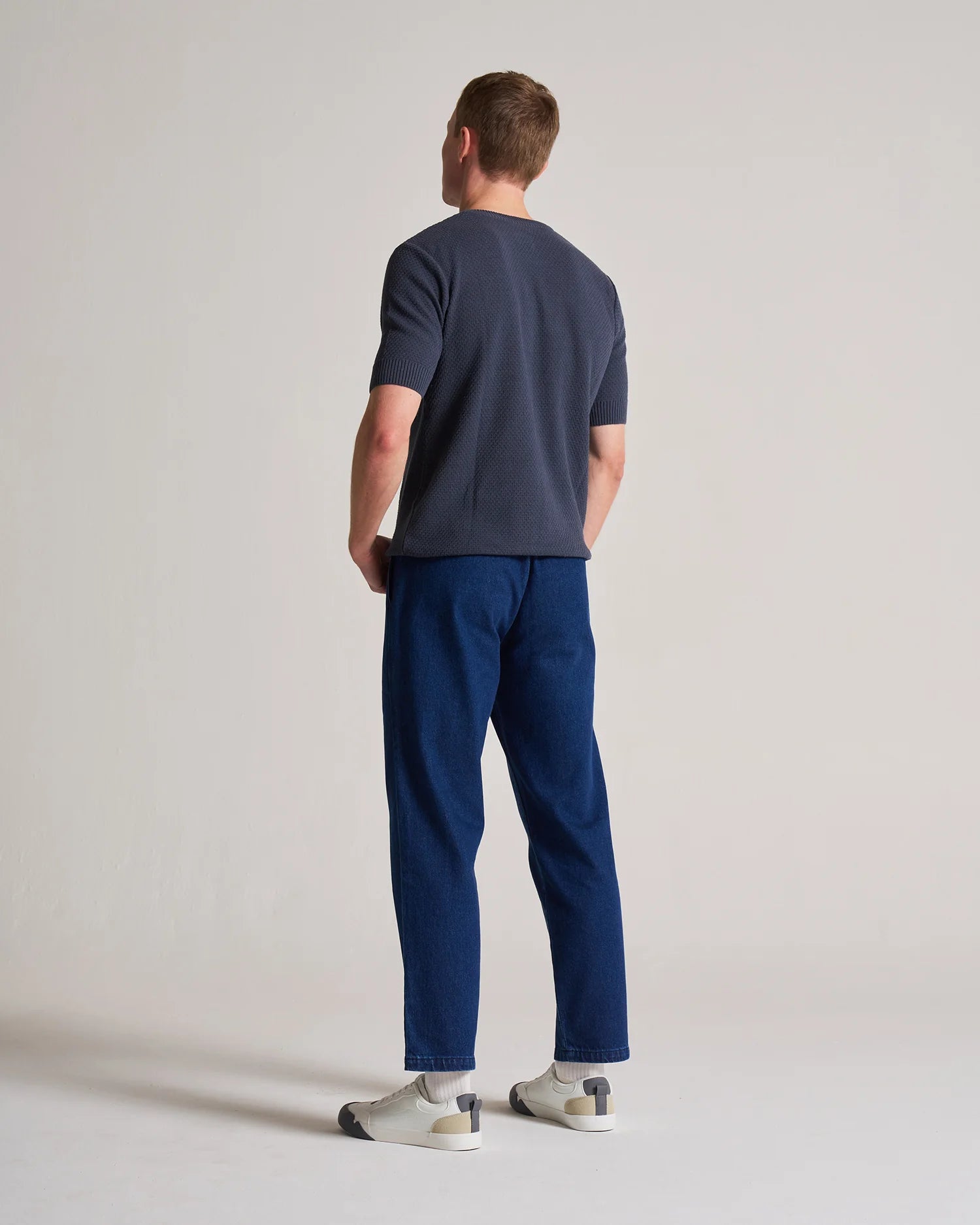 WAFFLE KNITTED TEE - INDIA INK