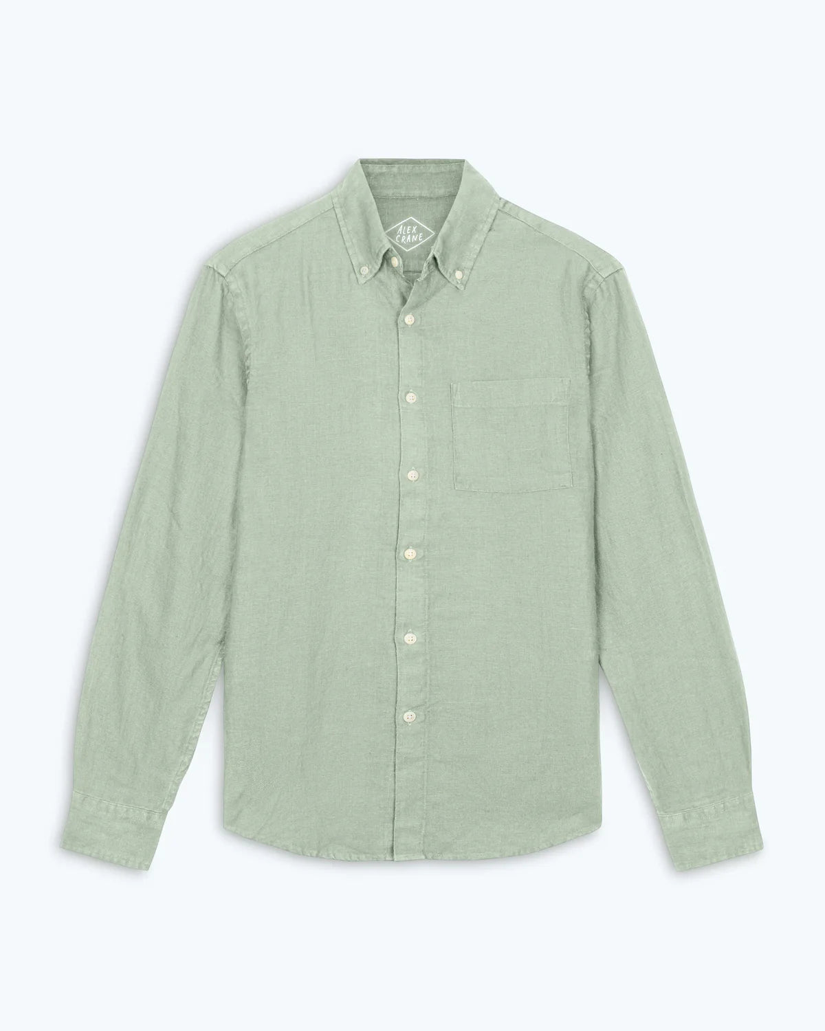 GREEN LONG SLEEVED LINEN SHIRT