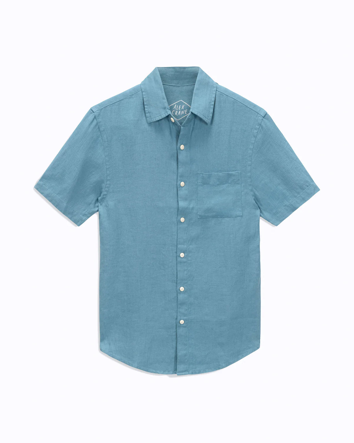 BLUE SHORT SLEEVE LINEN SHIRT