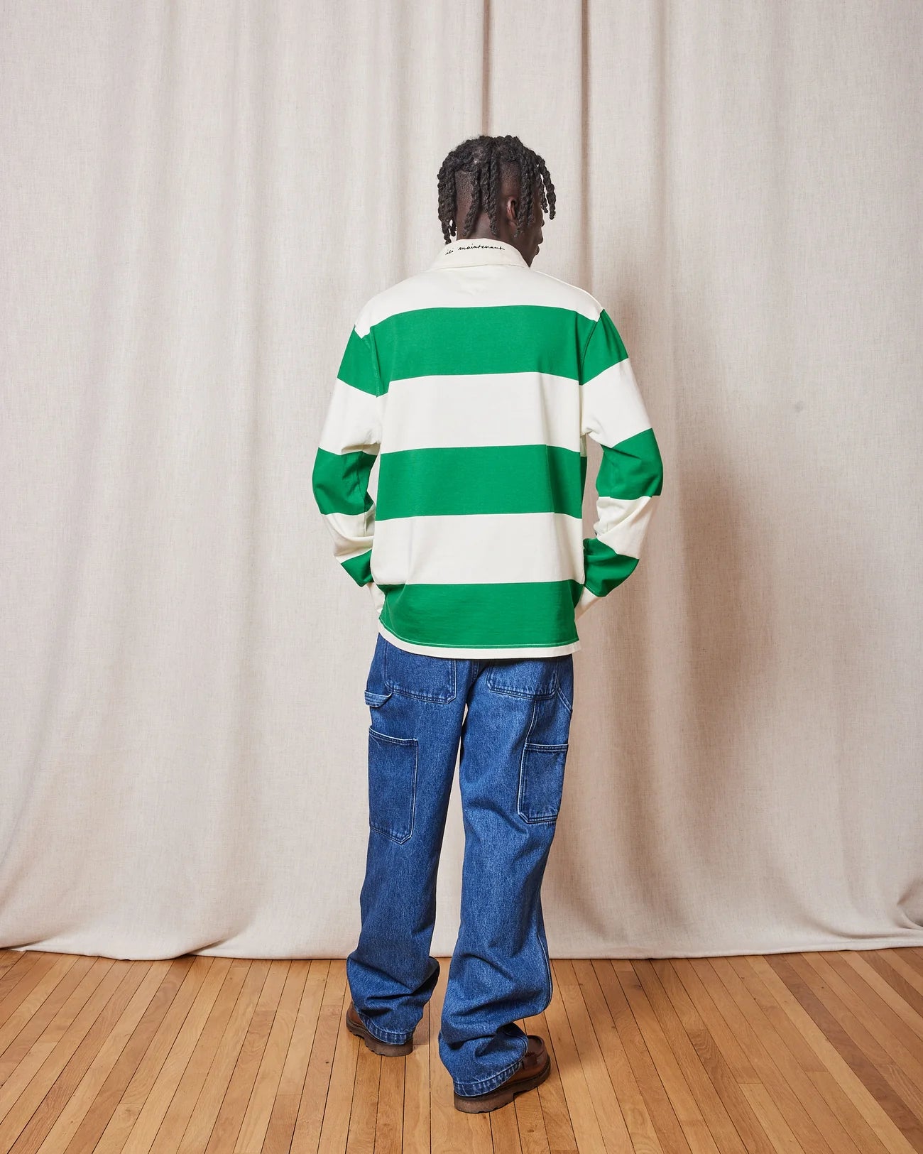 JONAH RUGBY SHIRT - GREEN STRIPES