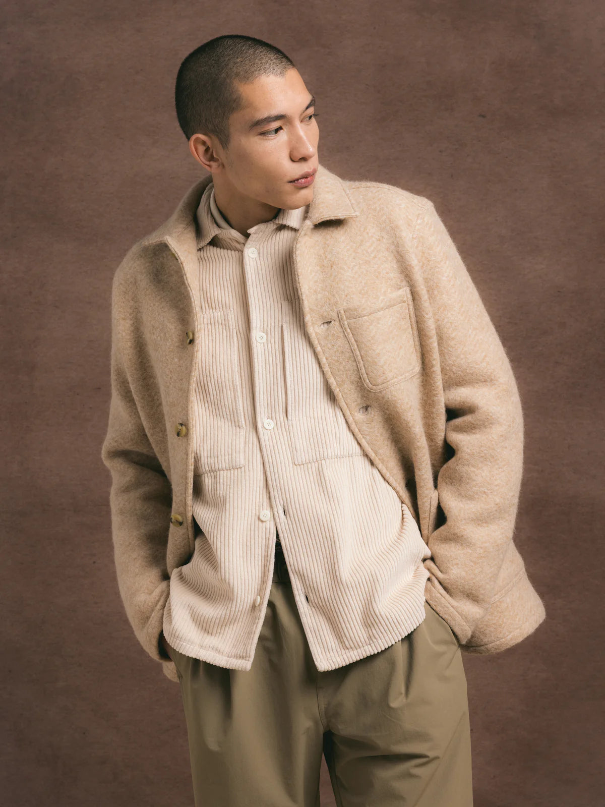 ORMISTON JACKET - OAT WOOL HERRINGBONE