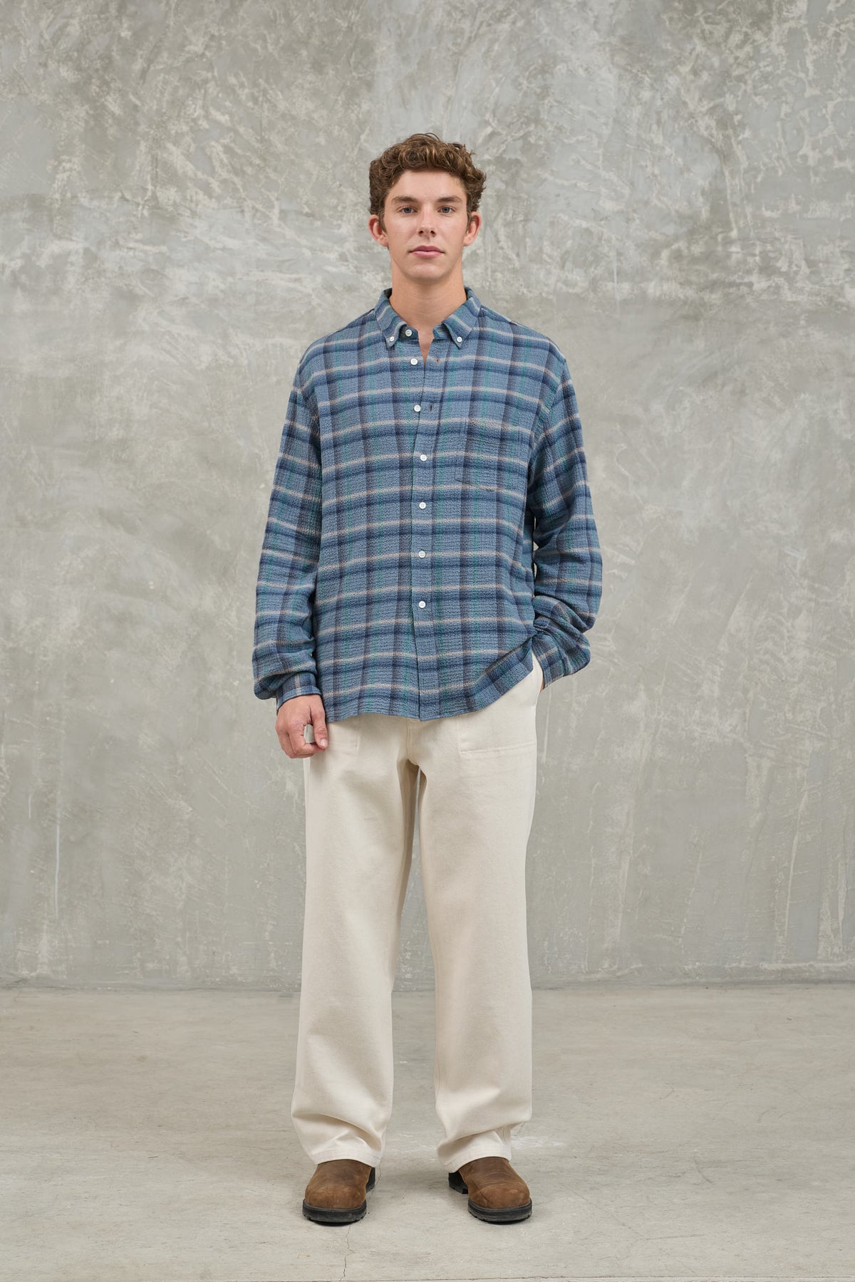BRANCO SHIRT - BALSAM GREEN CHECKS