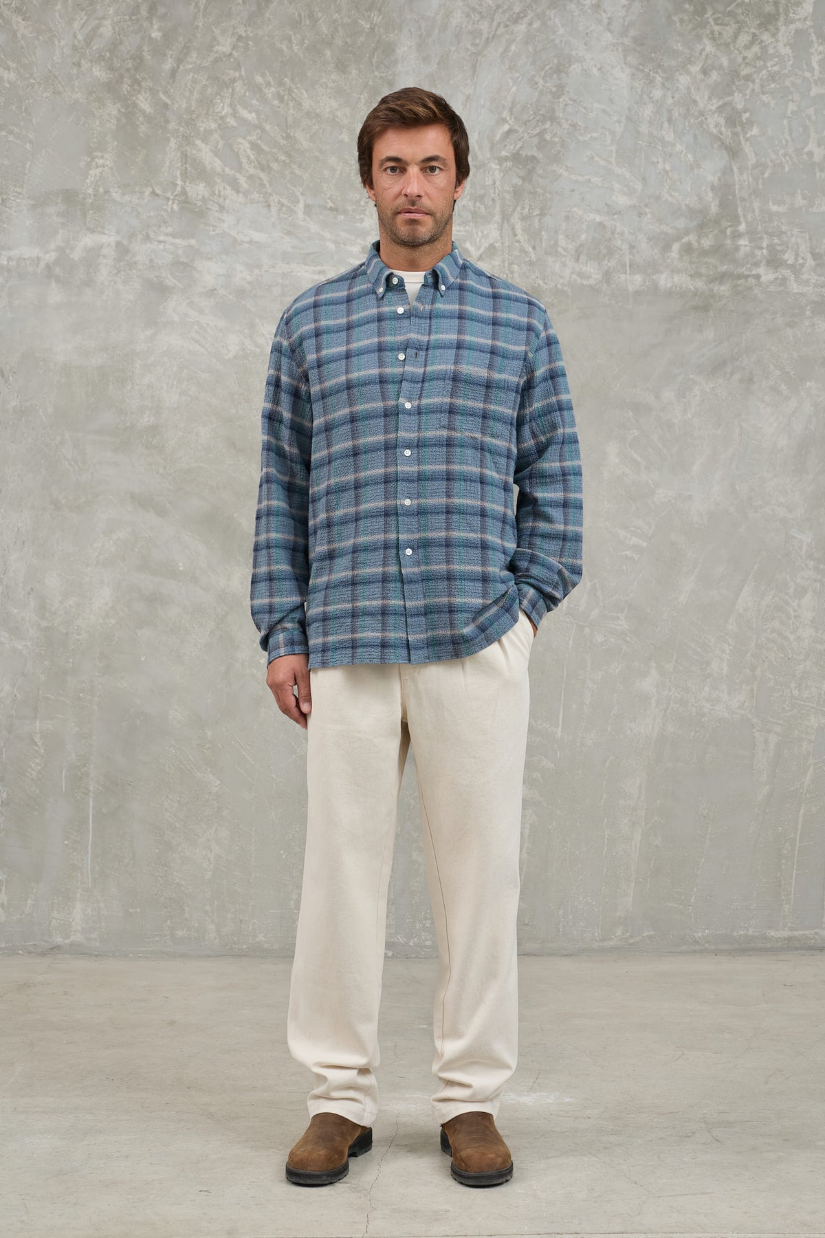 BRANCO SHIRT - BALSAM GREEN CHECKS