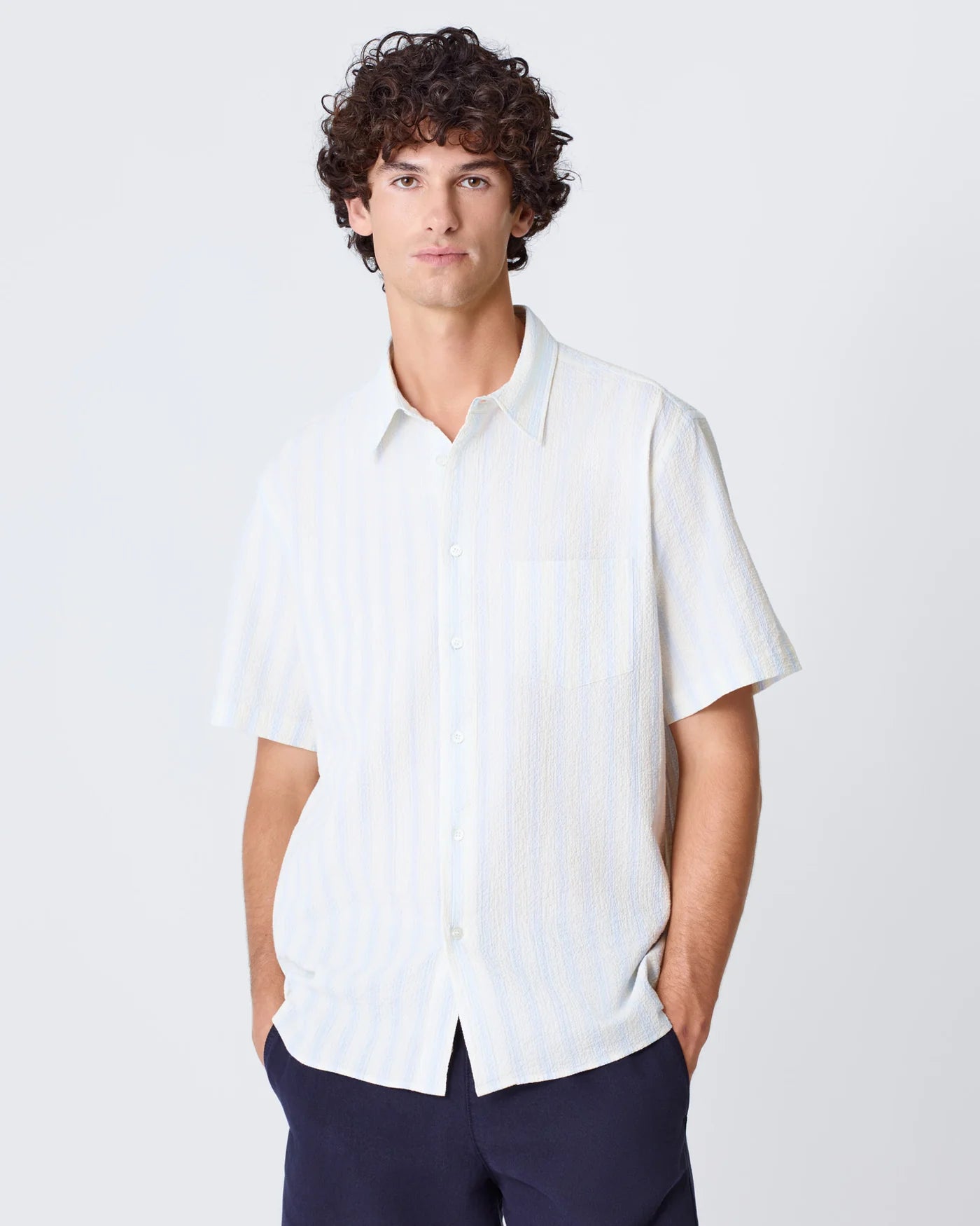 ALEGRE SHIRT - PALE BLUE STRIPES