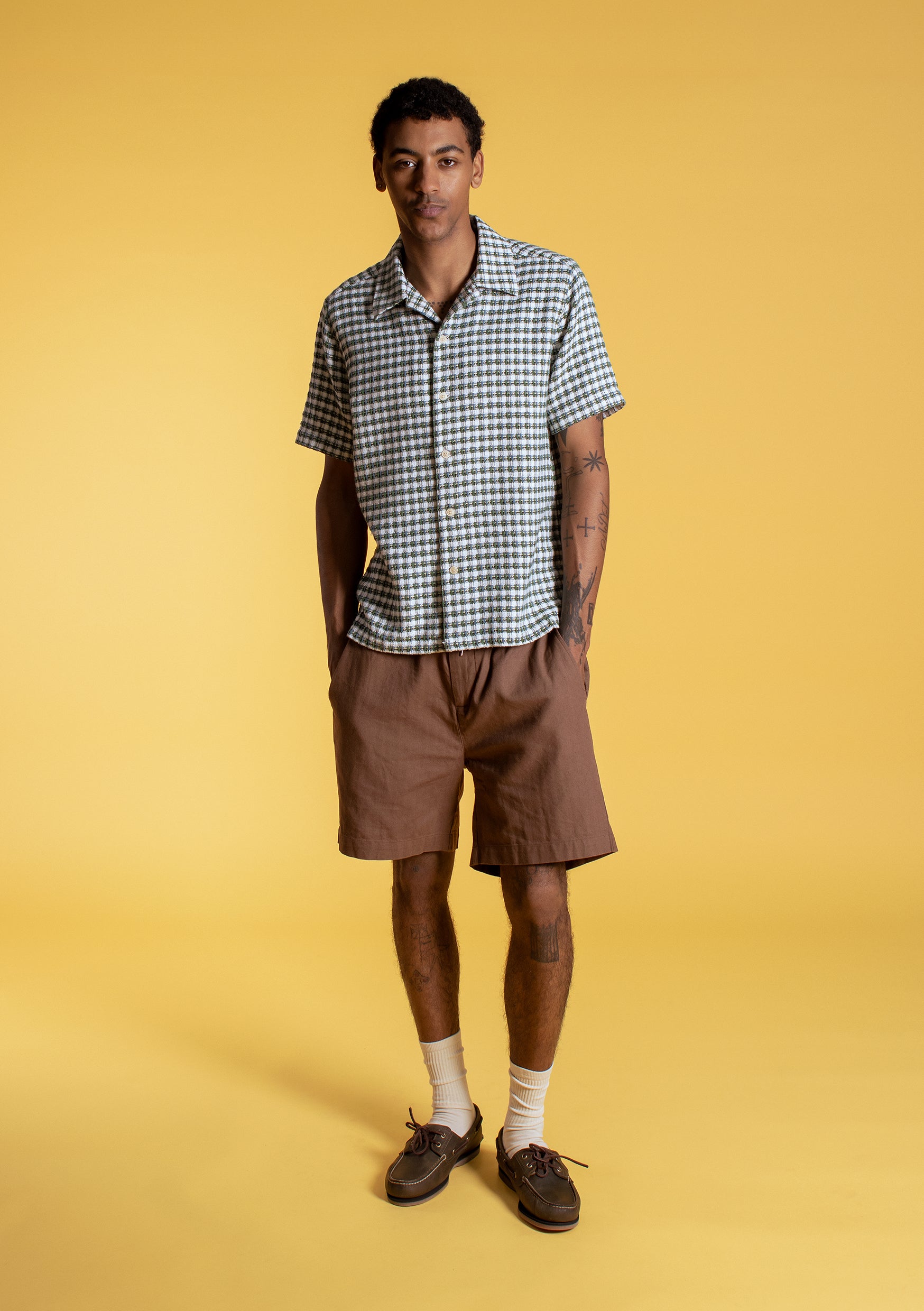 BUSEY SHIRT - DOBBY CHECK TROPICAL GREEN