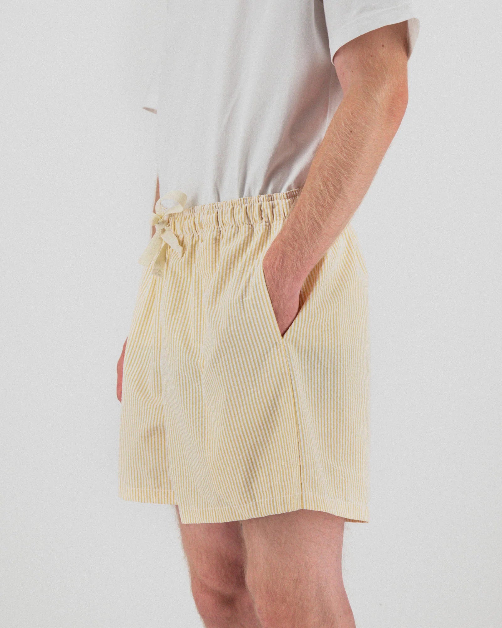 MAGIC SHORTS - BUTTER IN THE SUN SEERSUCKER STRIPES