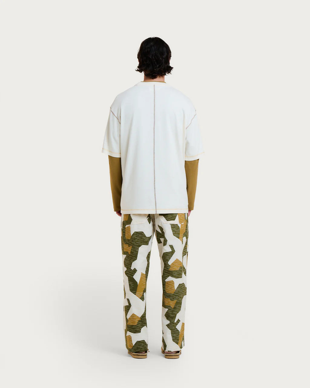 MULTICO BASEBALL CREAM-BROWN T-SHIRT