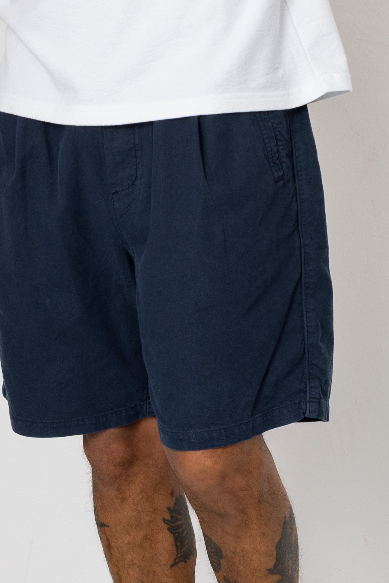 RELAXED ASSEMBLY SHORT - DARK NAVY COTTON LINEN