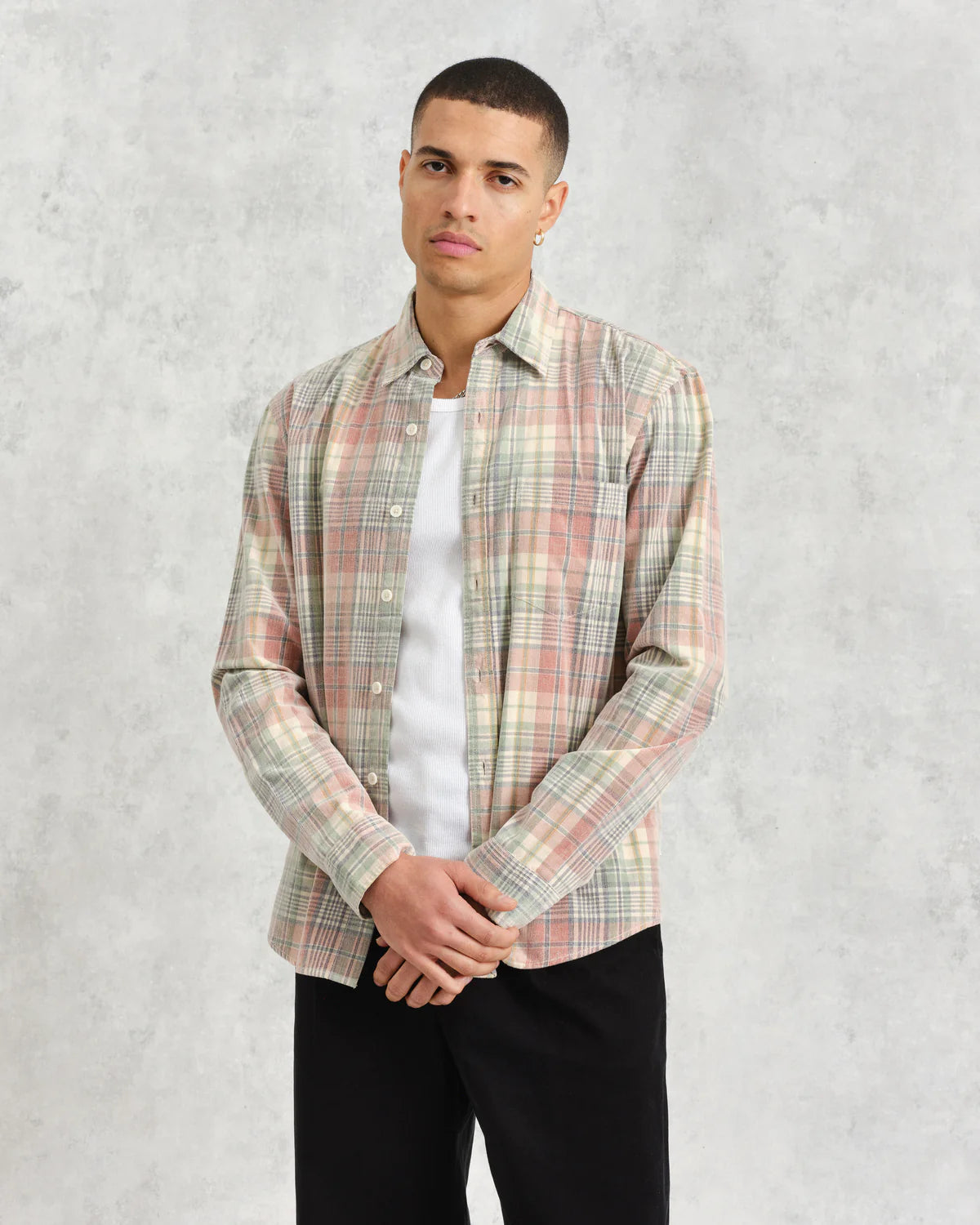 SHELLY SHIRT PINK/SAGE CORD