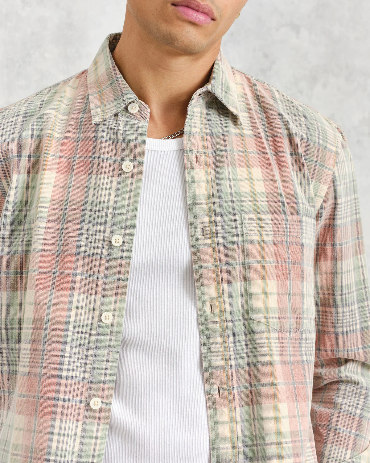 SHELLY SHIRT PINK/SAGE CORD