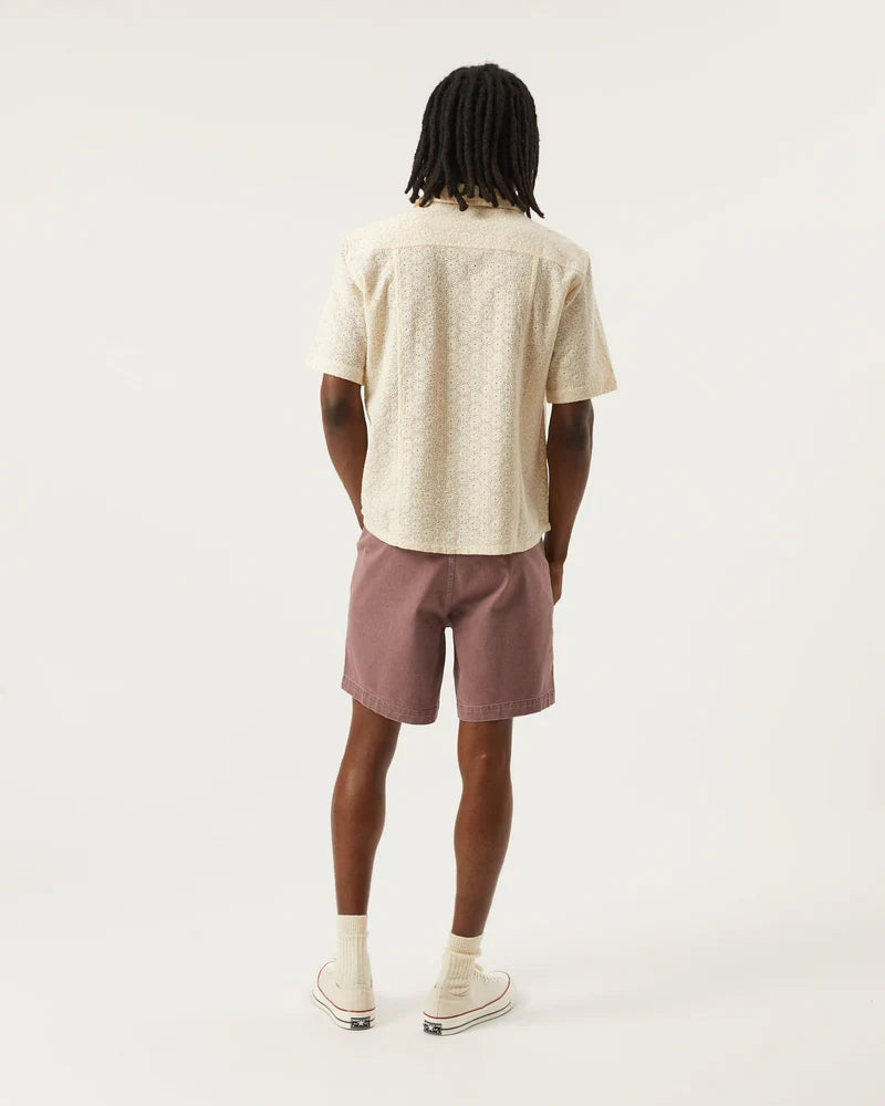 FLORAL EYELET SS SHIRT - WHITE