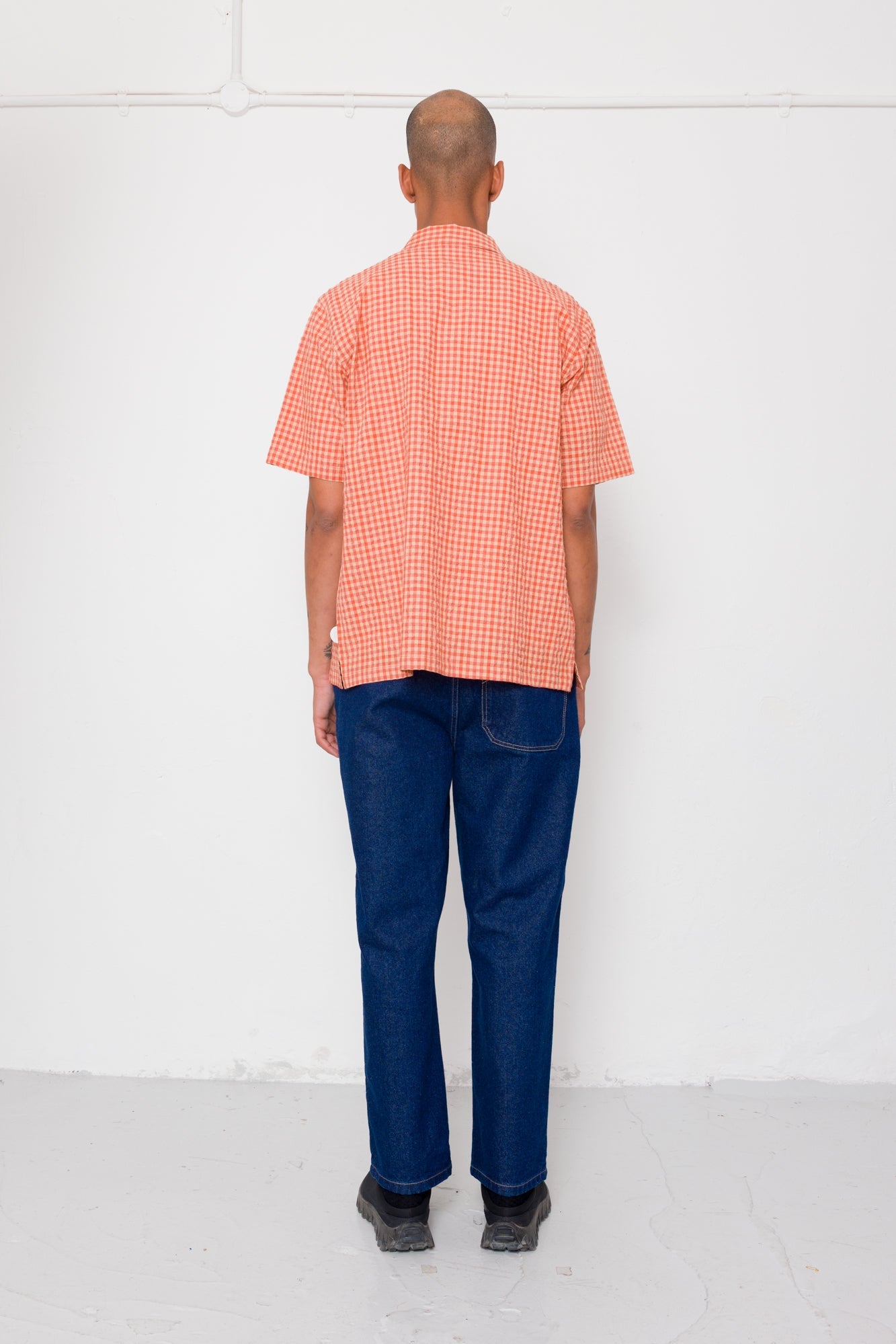 GABE SHIRT - RED OXIDE TEXTURED CHECK