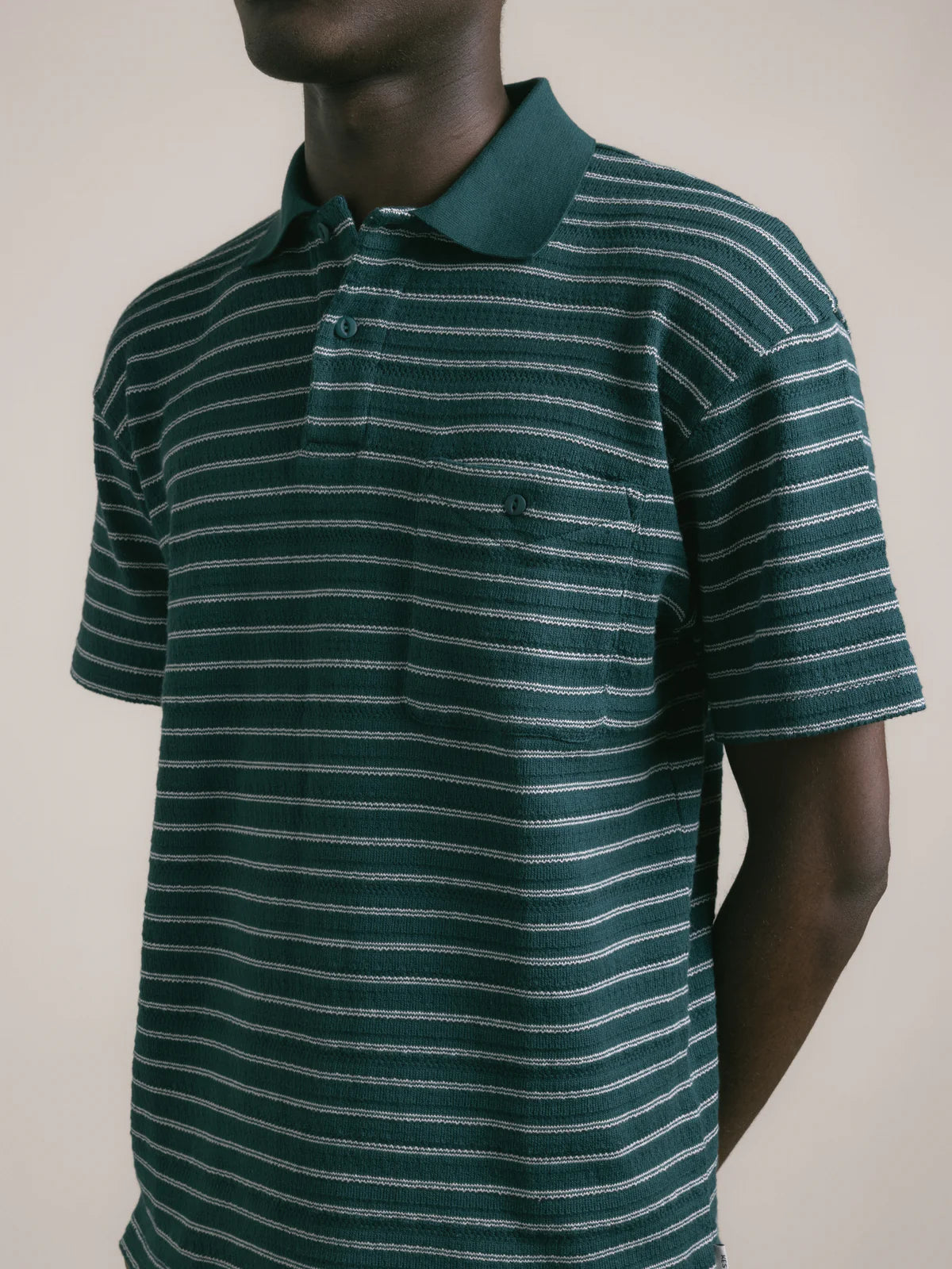DUNN POLO - GREEN/ECRU