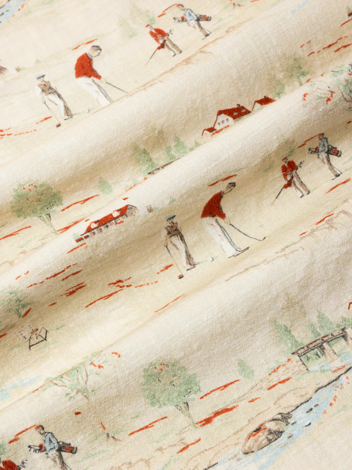 CRAMMOND SHIRT - OATMEAL GOLF PRINT