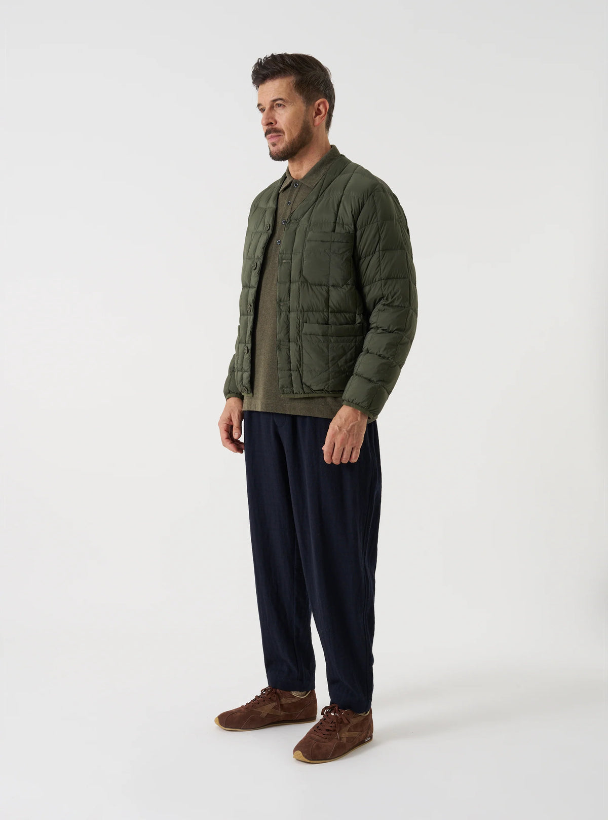 TAION X UNIVERSAL WORKS SOFT SHELL DOWN CARDIGAN