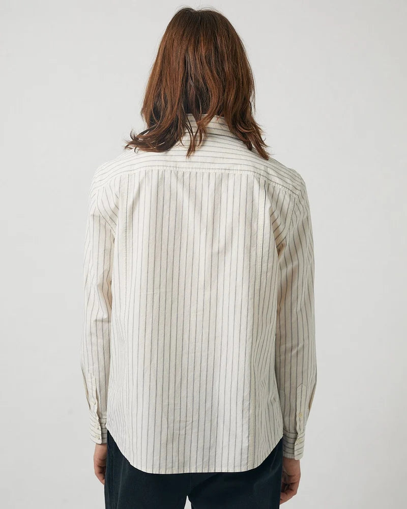 POPLIN STRIPE LS - NATURAL
