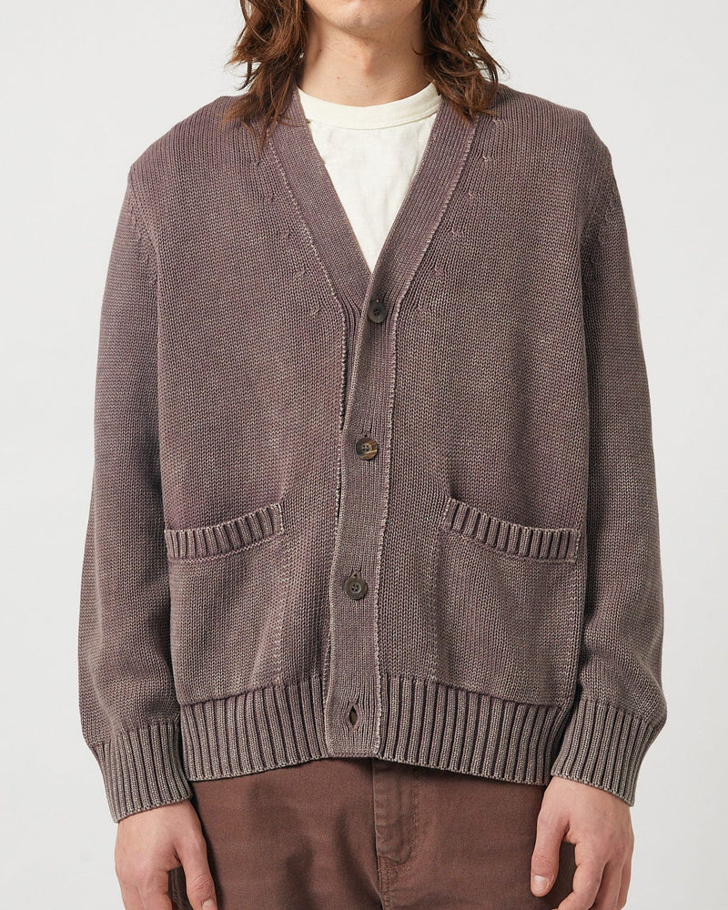 ACID WASH CARDIGAN - PURPLE