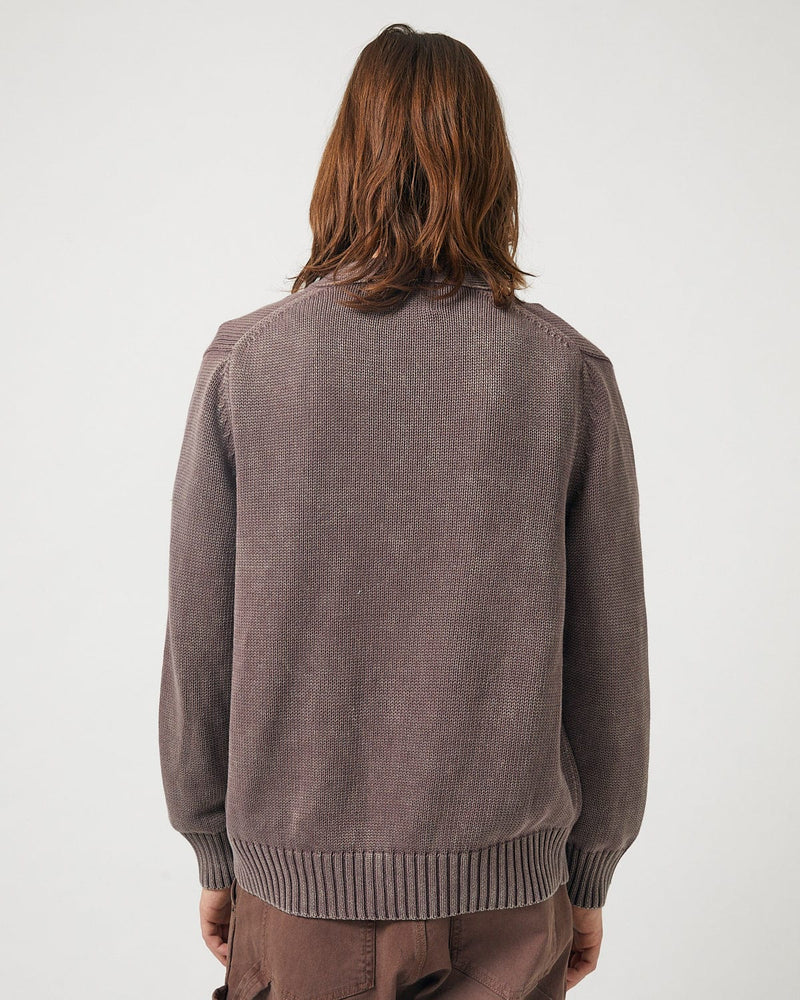 ACID WASH CARDIGAN - PURPLE