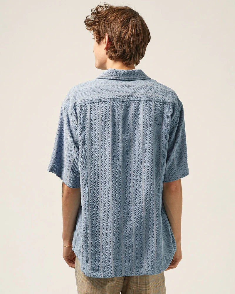 STRIPED SEERSUCKER SS - INDIGO