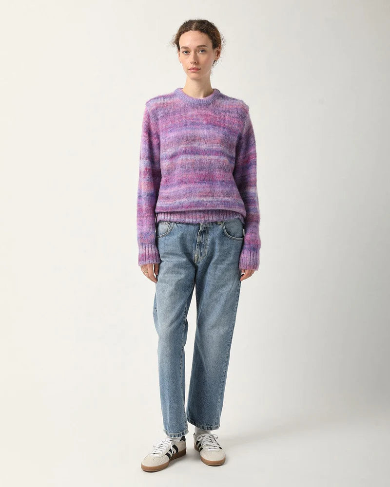 SPACE DYE MOHAIR CREWNECK - PURPLE