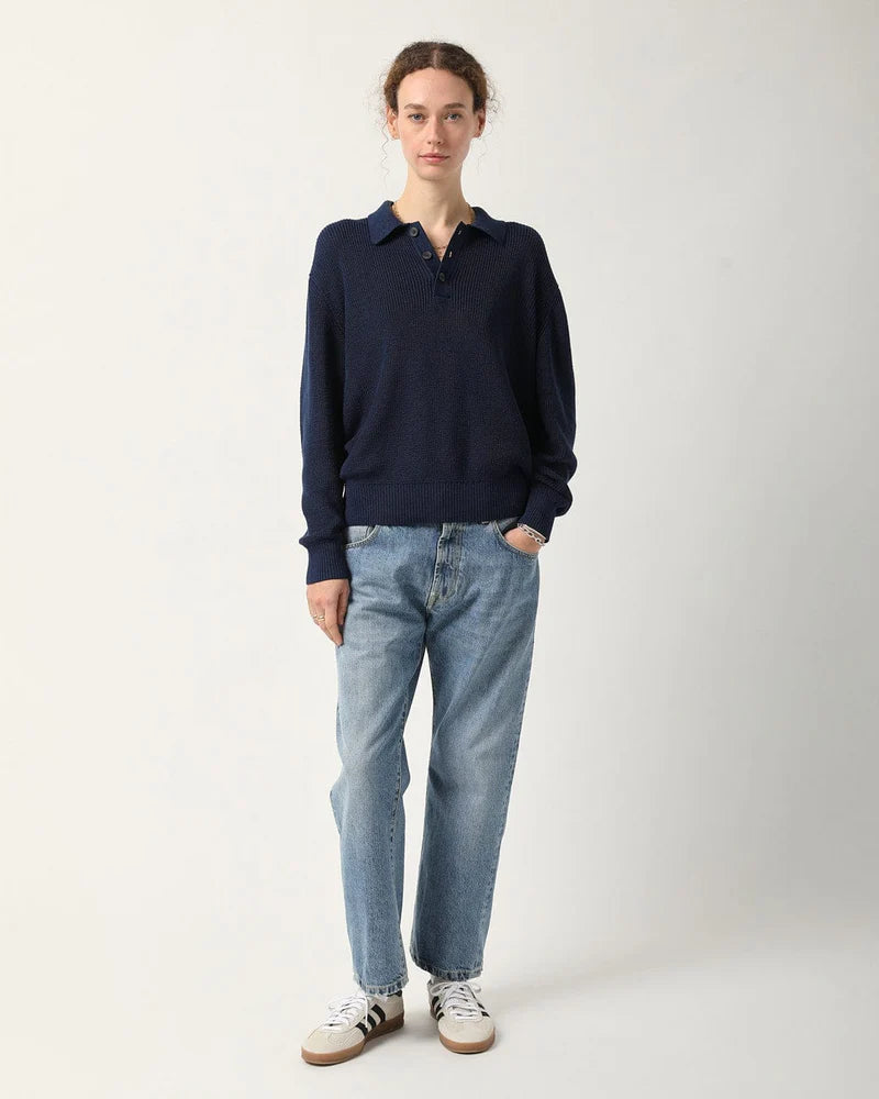 LS SLOUCHY POLO - NAVY