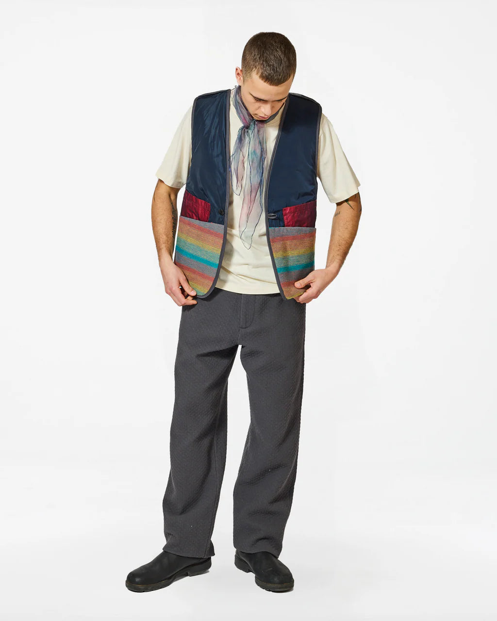 YOUSSEF WOOLLY ANTHRACITE VEST