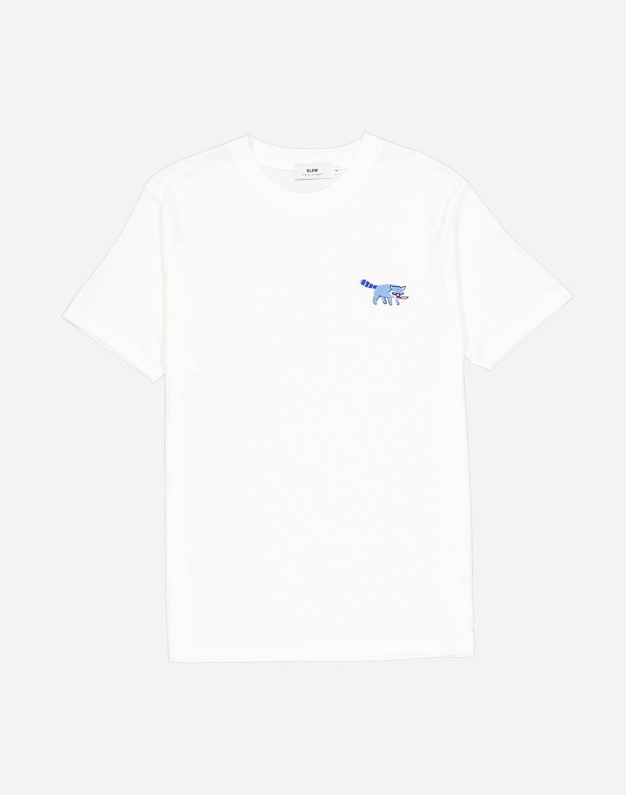 WHITE RACCOON EMBROIDERED TEE