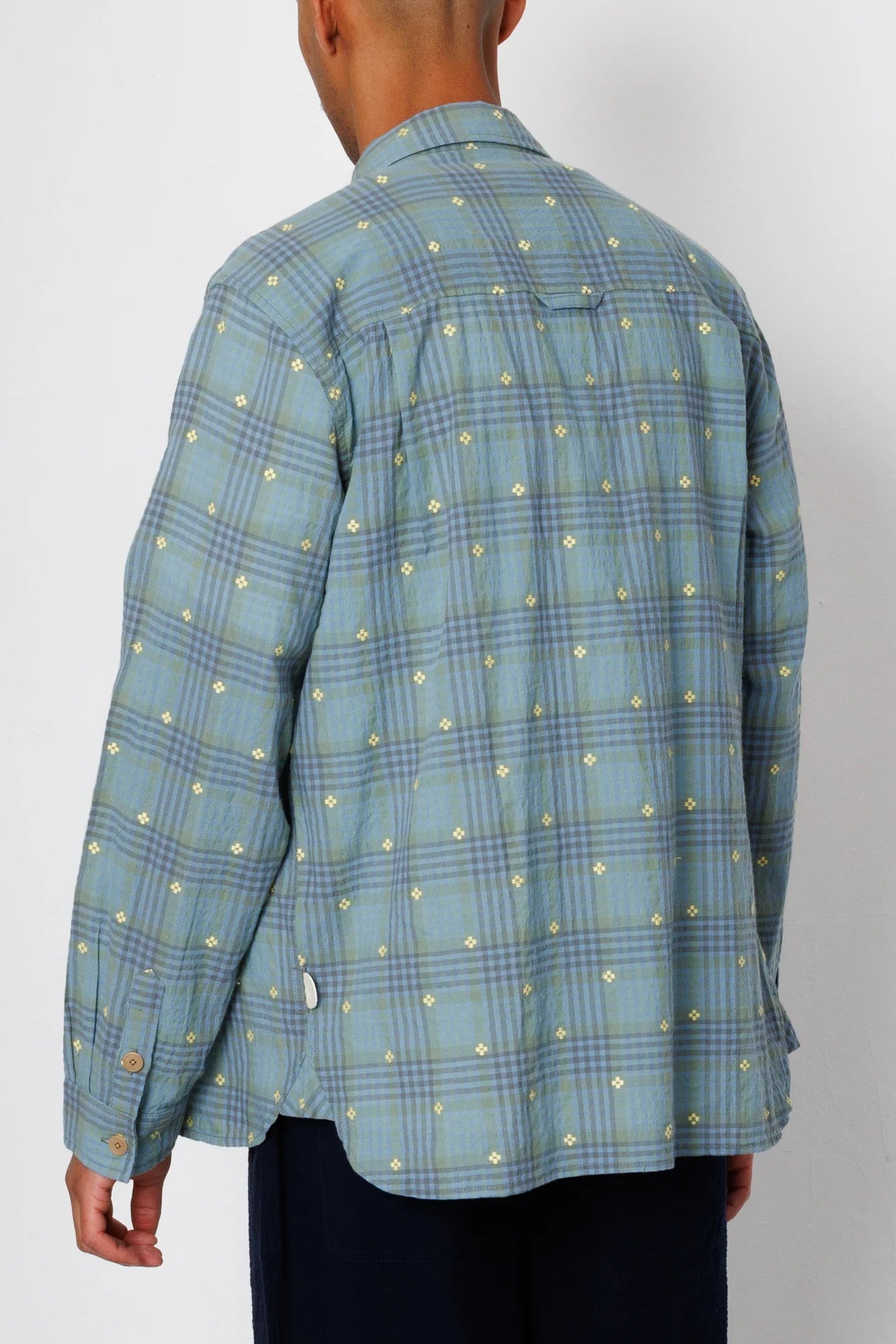 EASY FIT SHIRT - BLUE YELLOW FLOWER CHECK