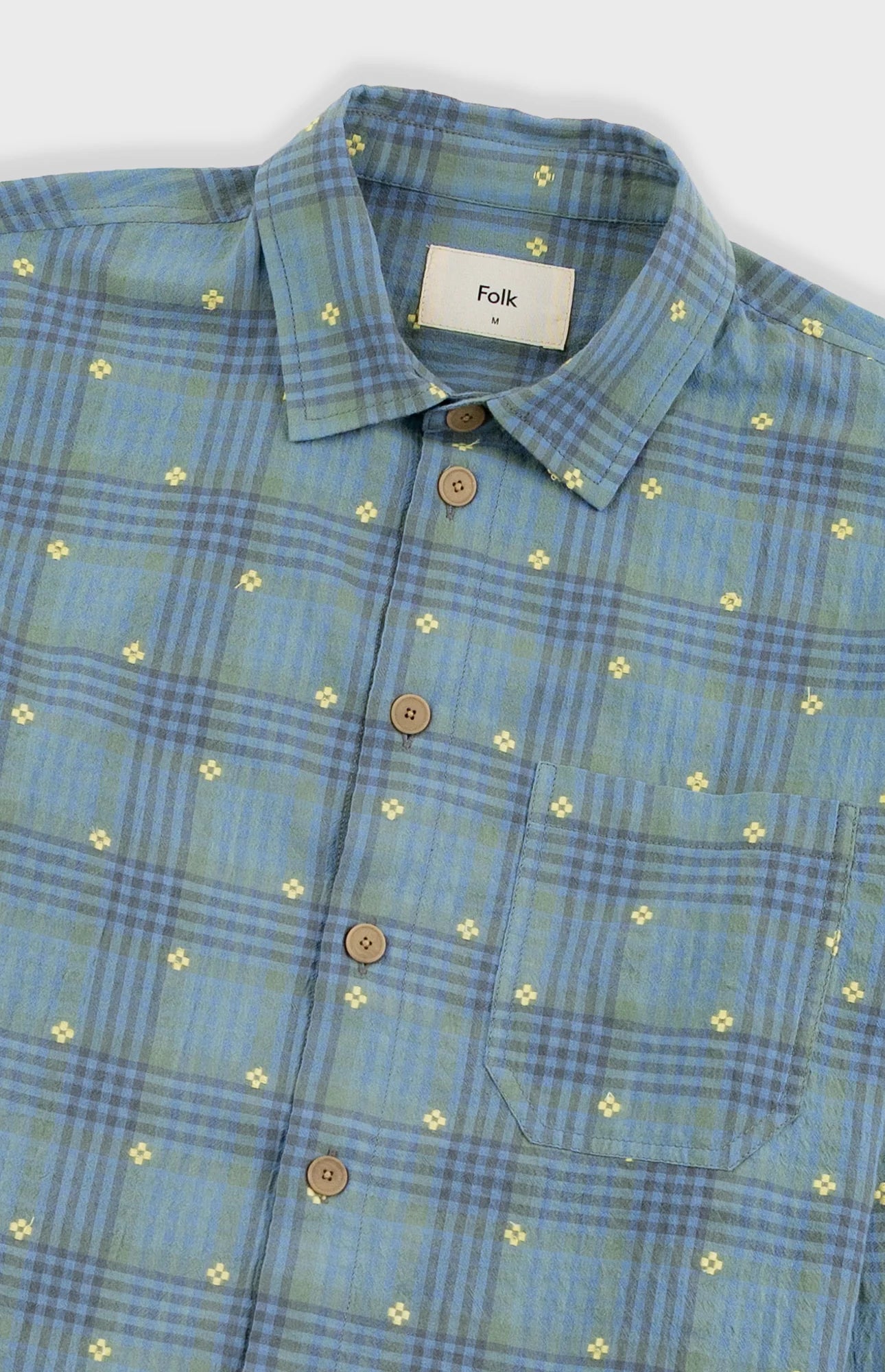 EASY FIT SHIRT - BLUE YELLOW FLOWER CHECK