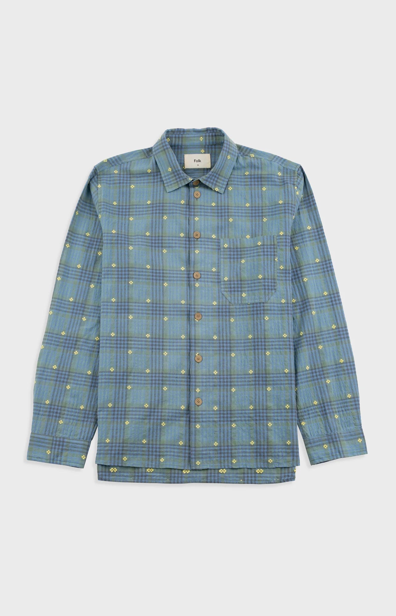 EASY FIT SHIRT - BLUE YELLOW FLOWER CHECK