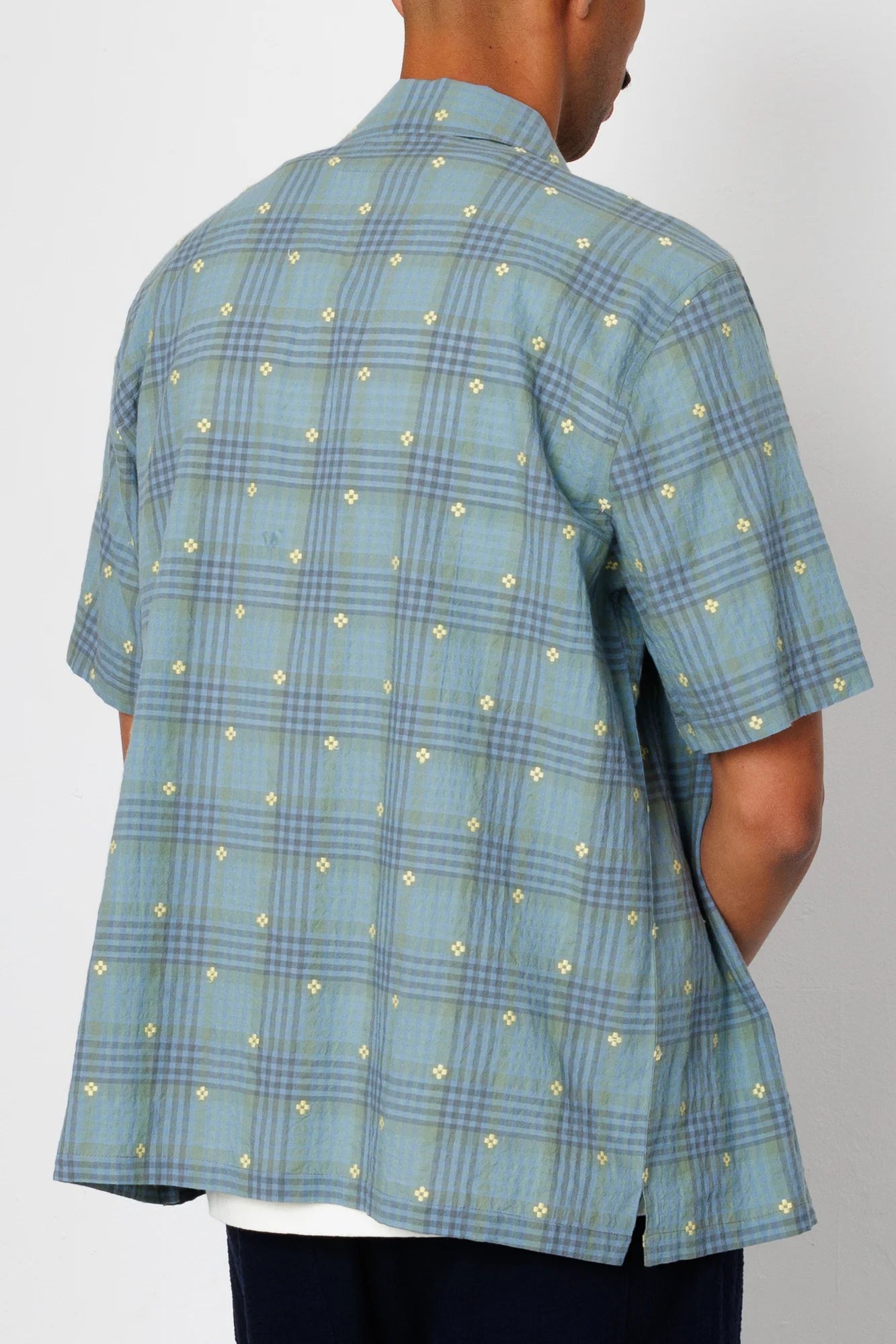 GABE SHIRT - BLUE YELLOW FLOWER CHECK