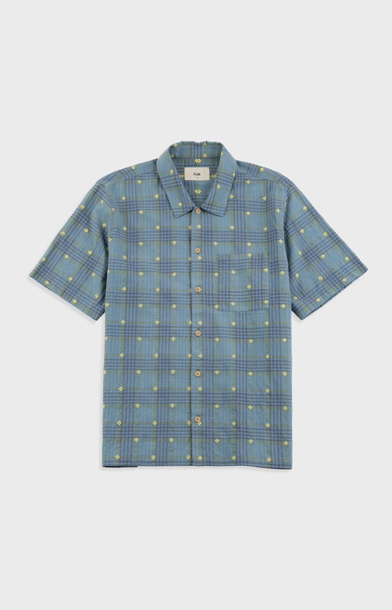 GABE SHIRT - BLUE YELLOW FLOWER CHECK
