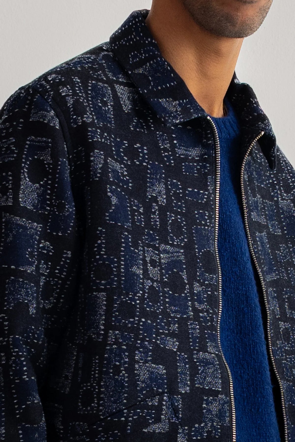 SIGNAL BLOUSON - DEEP INDIGO JACQUARD