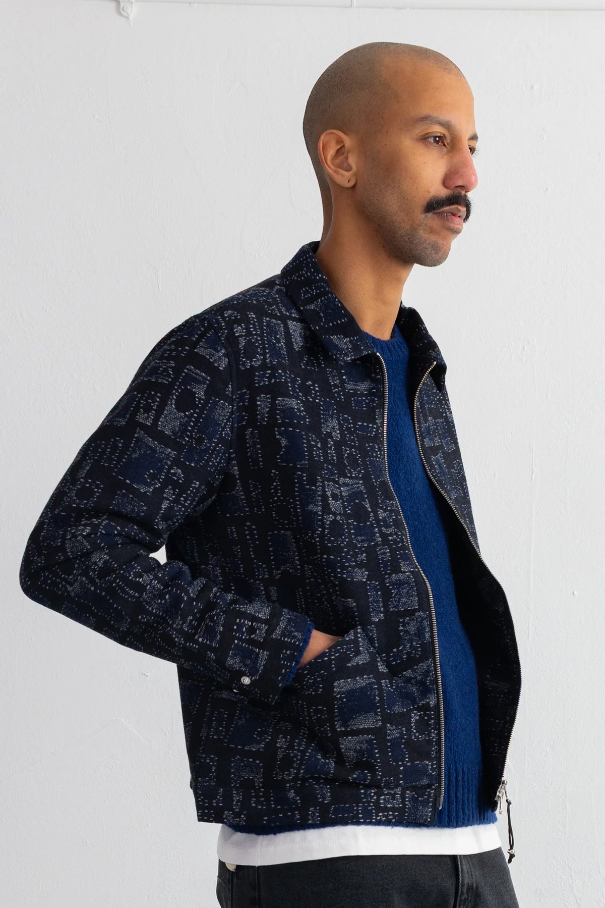 SIGNAL BLOUSON - DEEP INDIGO JACQUARD