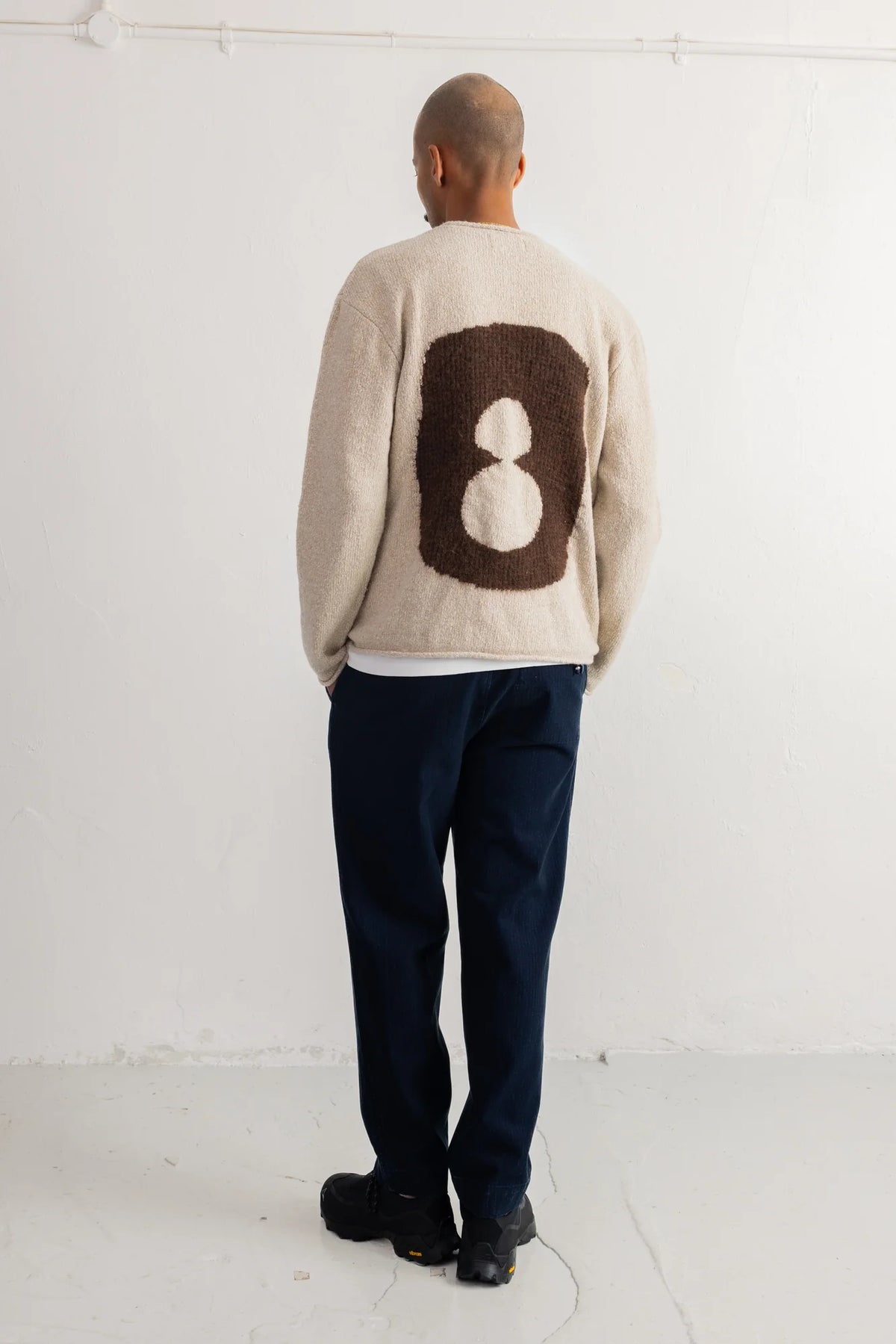 SLOUCH CREW - NATURAL ESPRESSO CAST INTARSIA