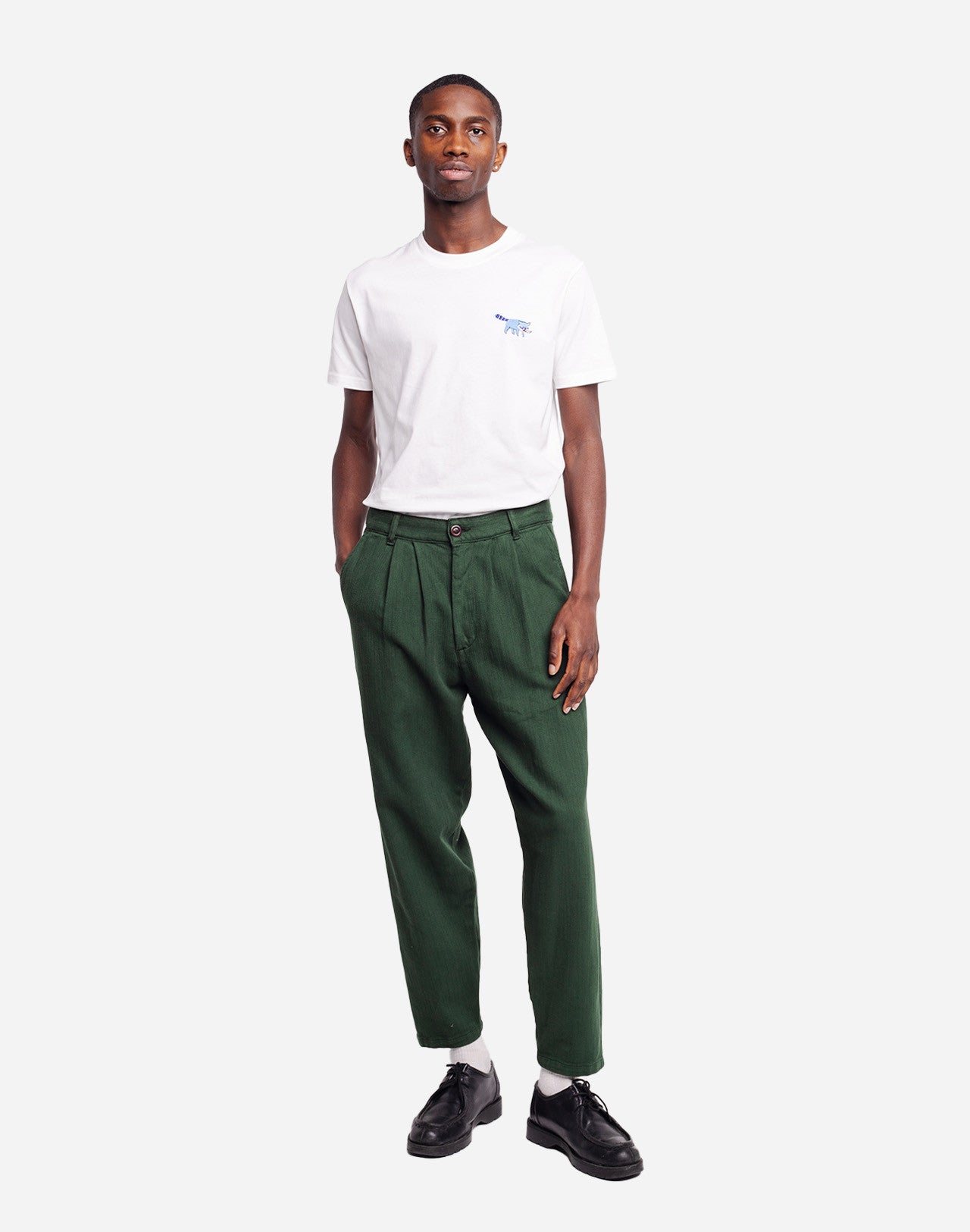 GREEN COTTON TROUSERS