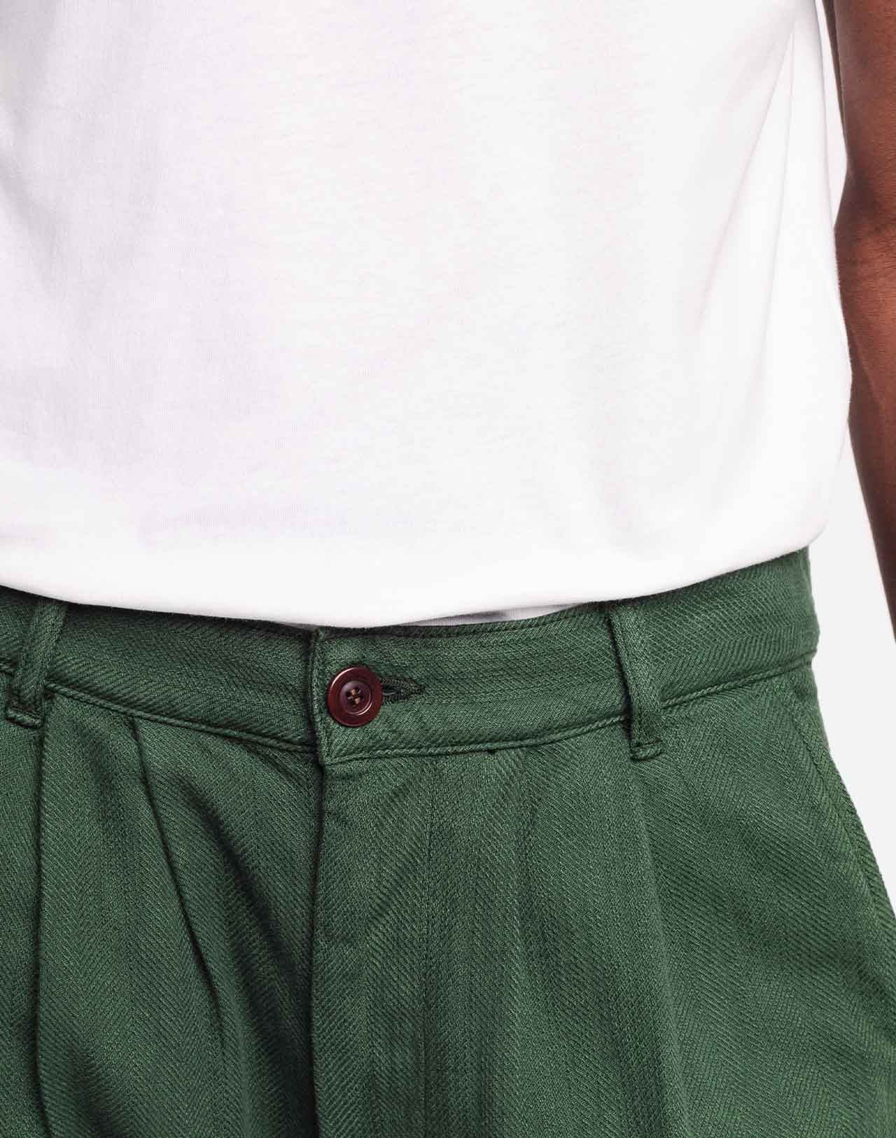 GREEN COTTON TROUSERS