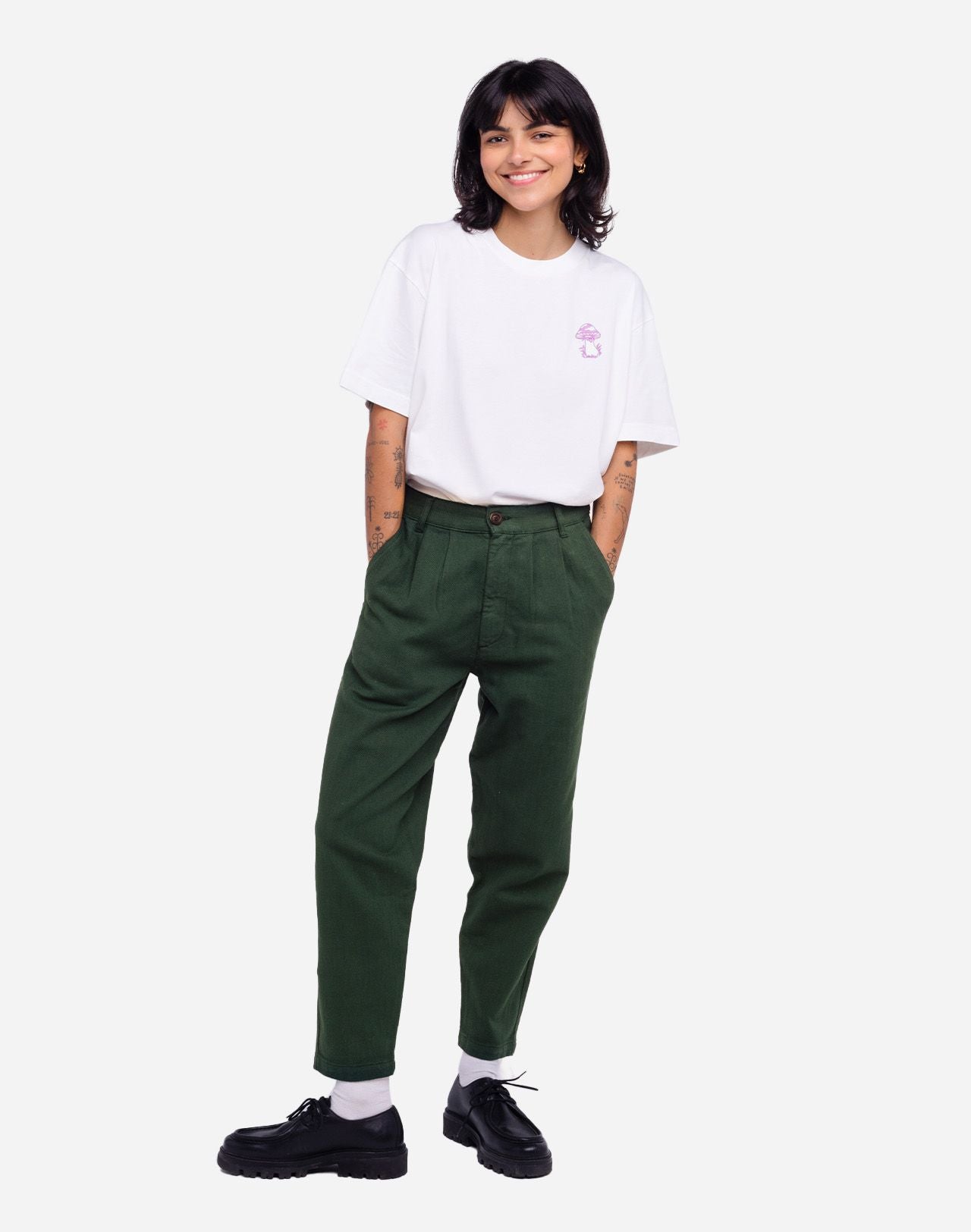 GREEN COTTON TROUSERS