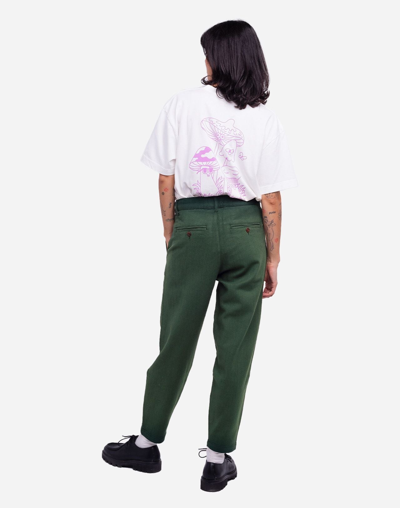 GREEN COTTON TROUSERS